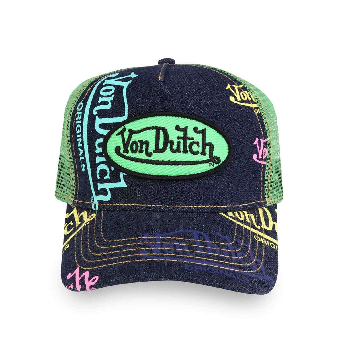 Von Dutch Denim Tagged Trucker Hat