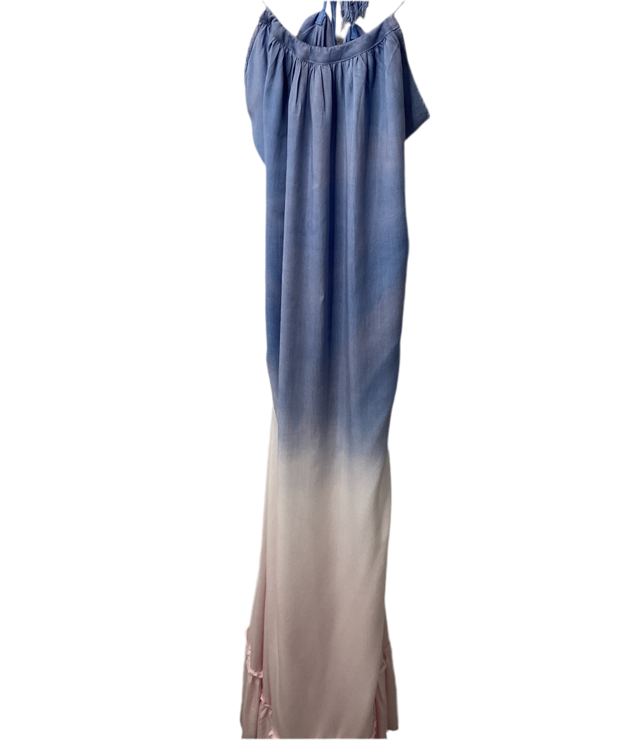 Halter Ruffle Hem Maxi Dress