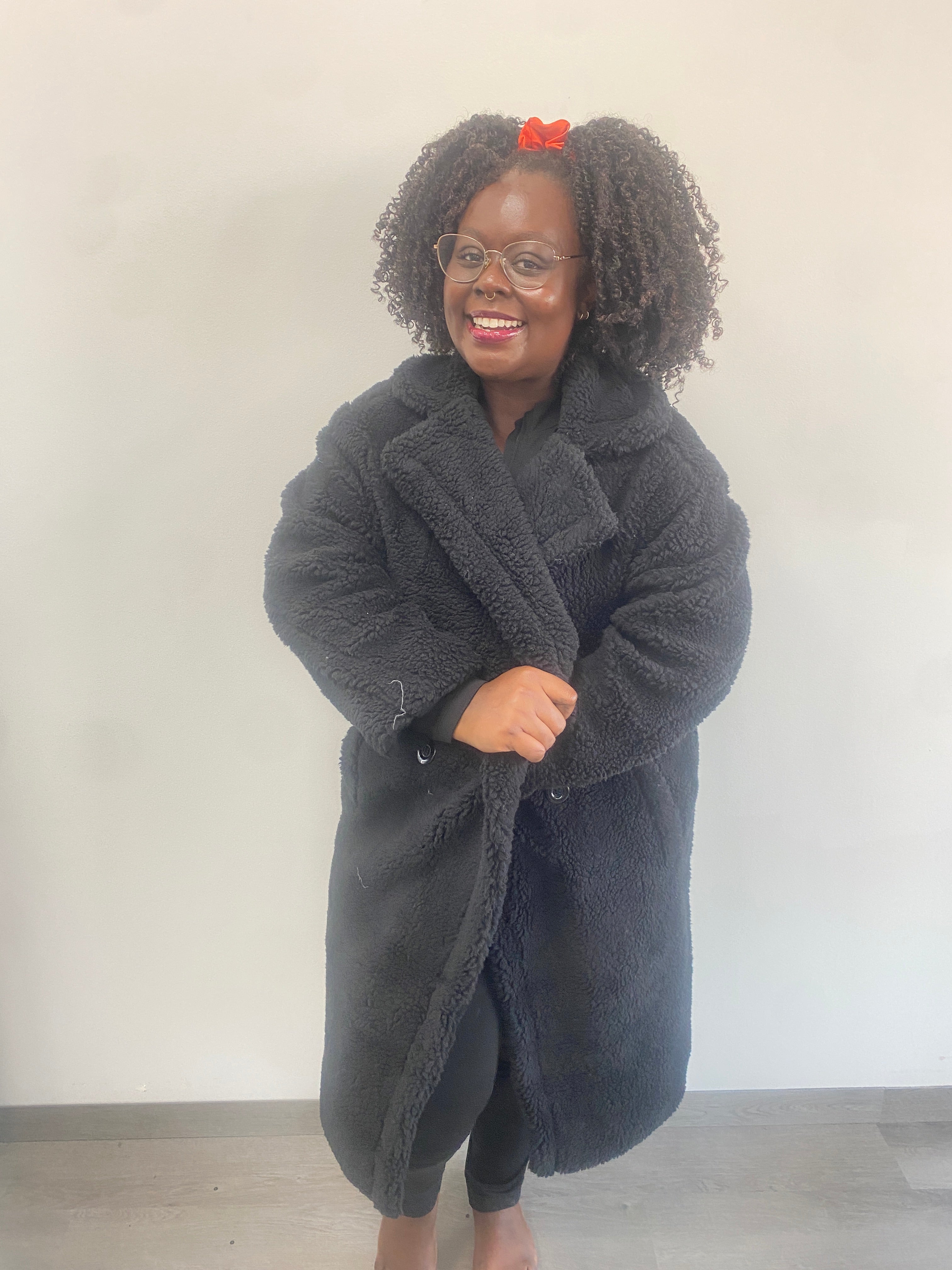 Teddy Bear Oversized Sherpa Trench Coat