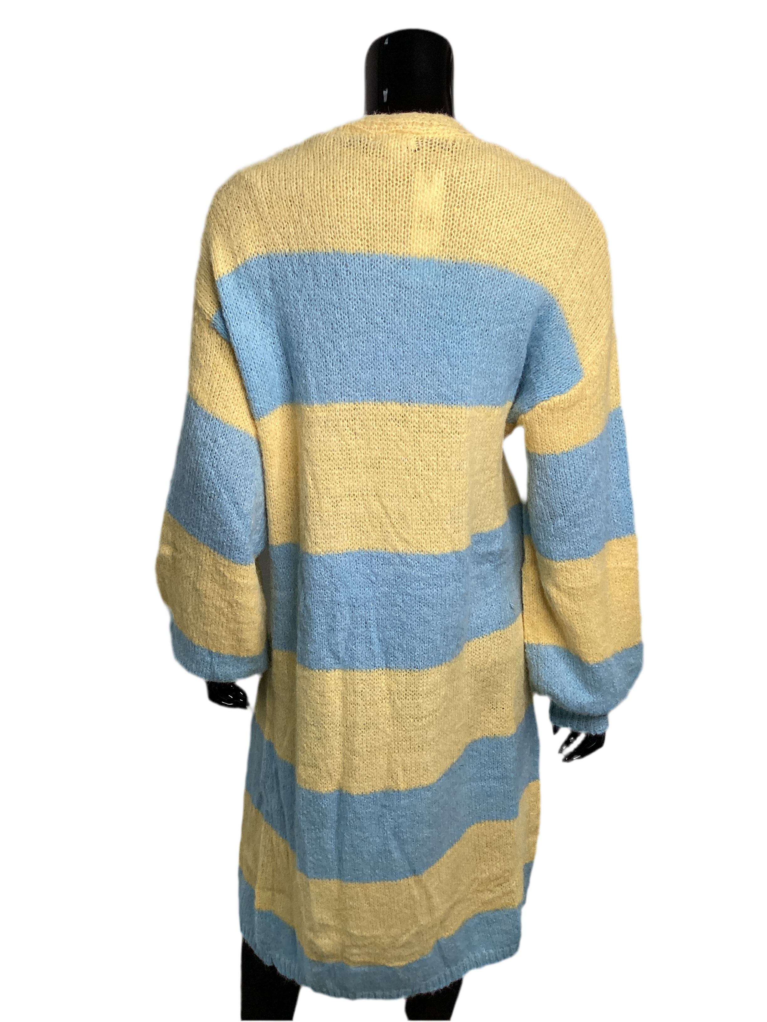 Cozy Long Open Striped Cardigan