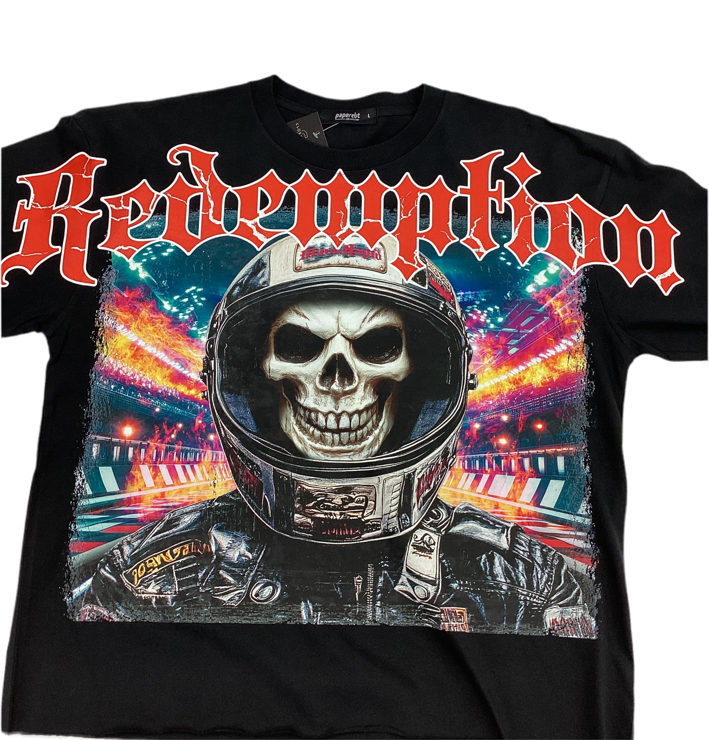 Grim Reaper Astronaut Graphic Cropped T-Shirt