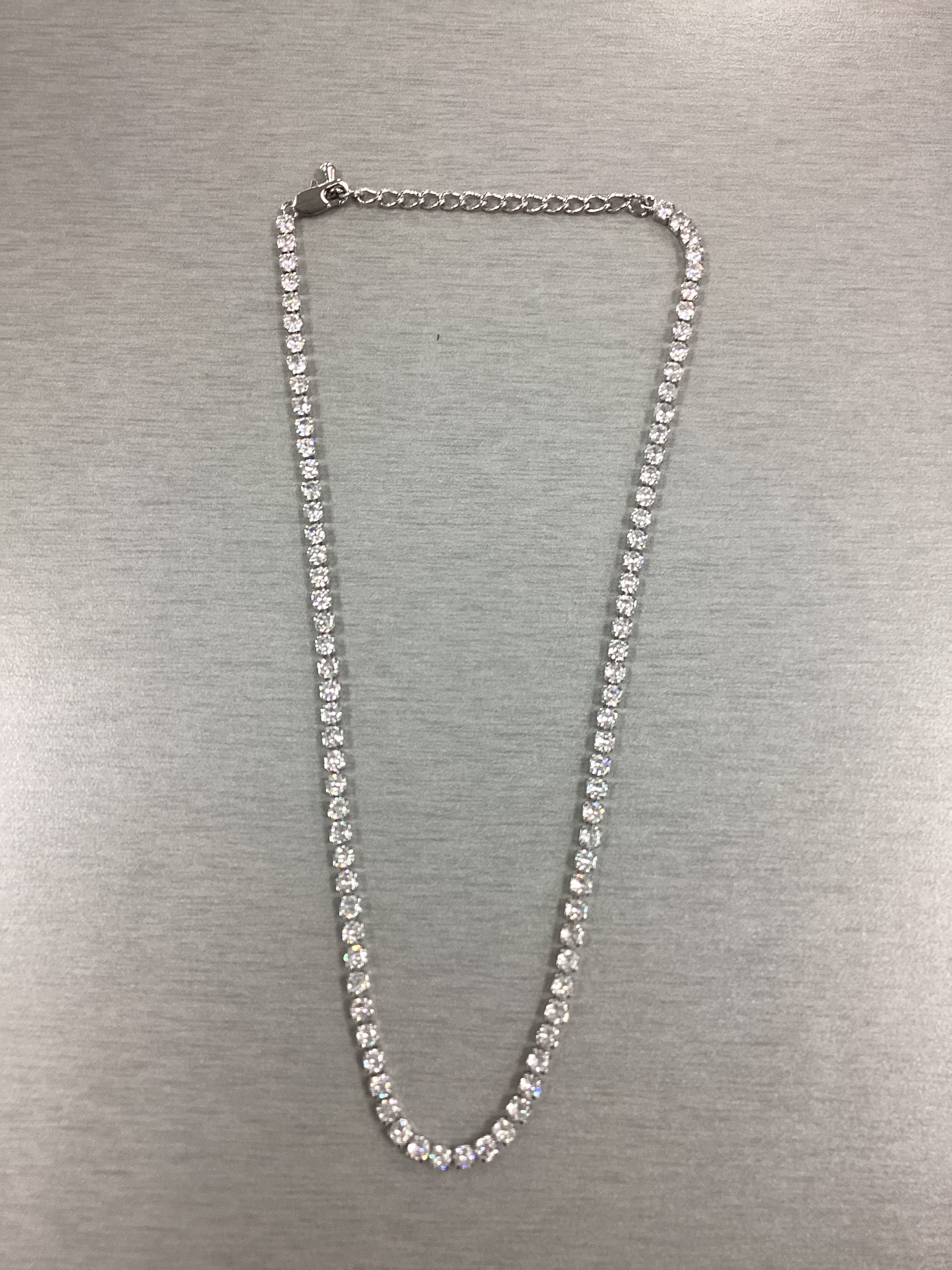 Tennis Necklace With Round CZ Crystals