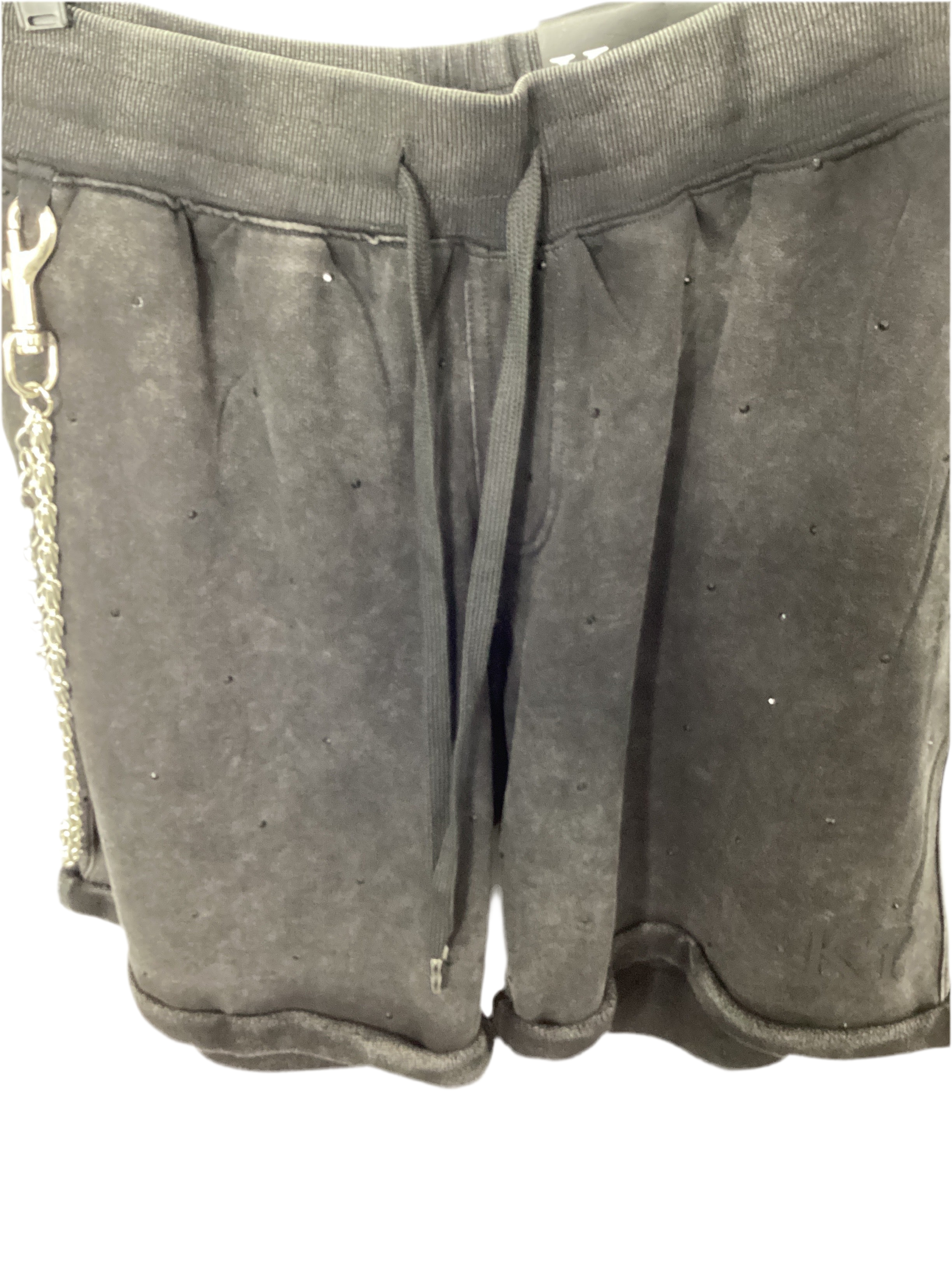 Rhinestone Stone Wash Short Set