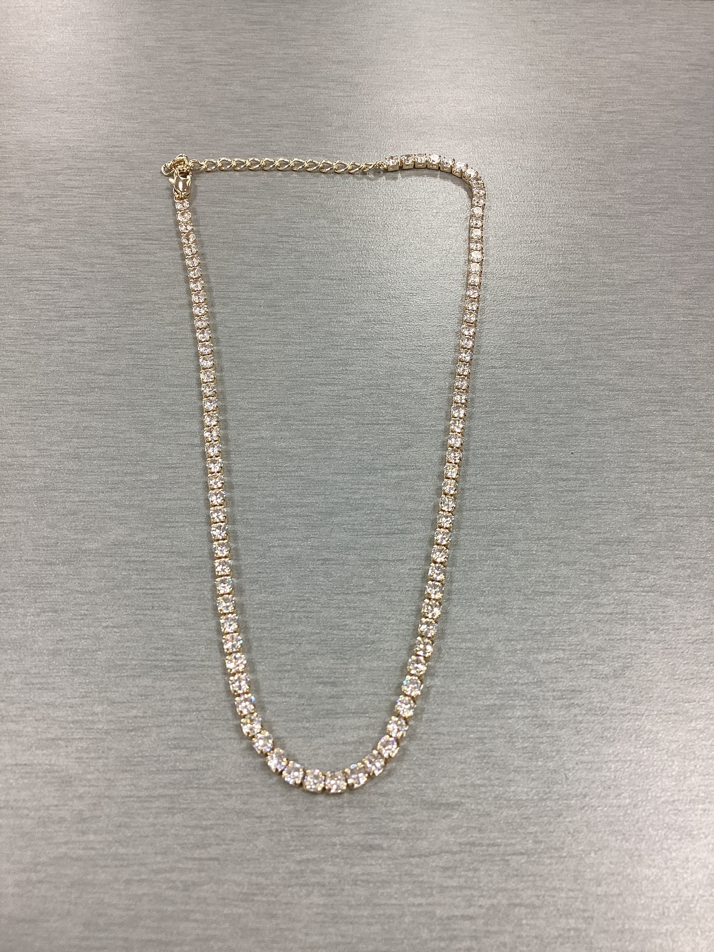 Tennis Necklace With Round CZ Crystals