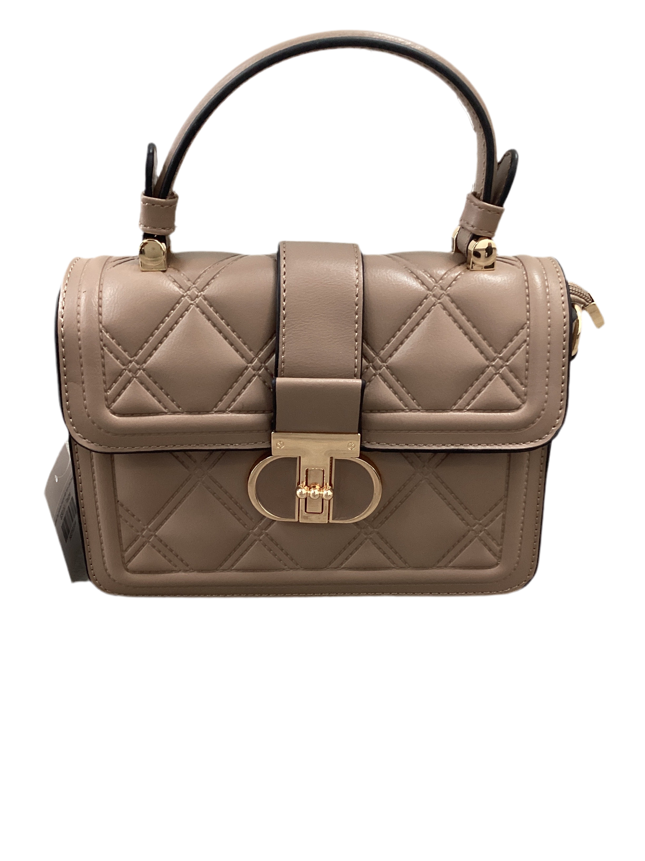 Quilted Top Handle Satchel with Turn Lock Closure