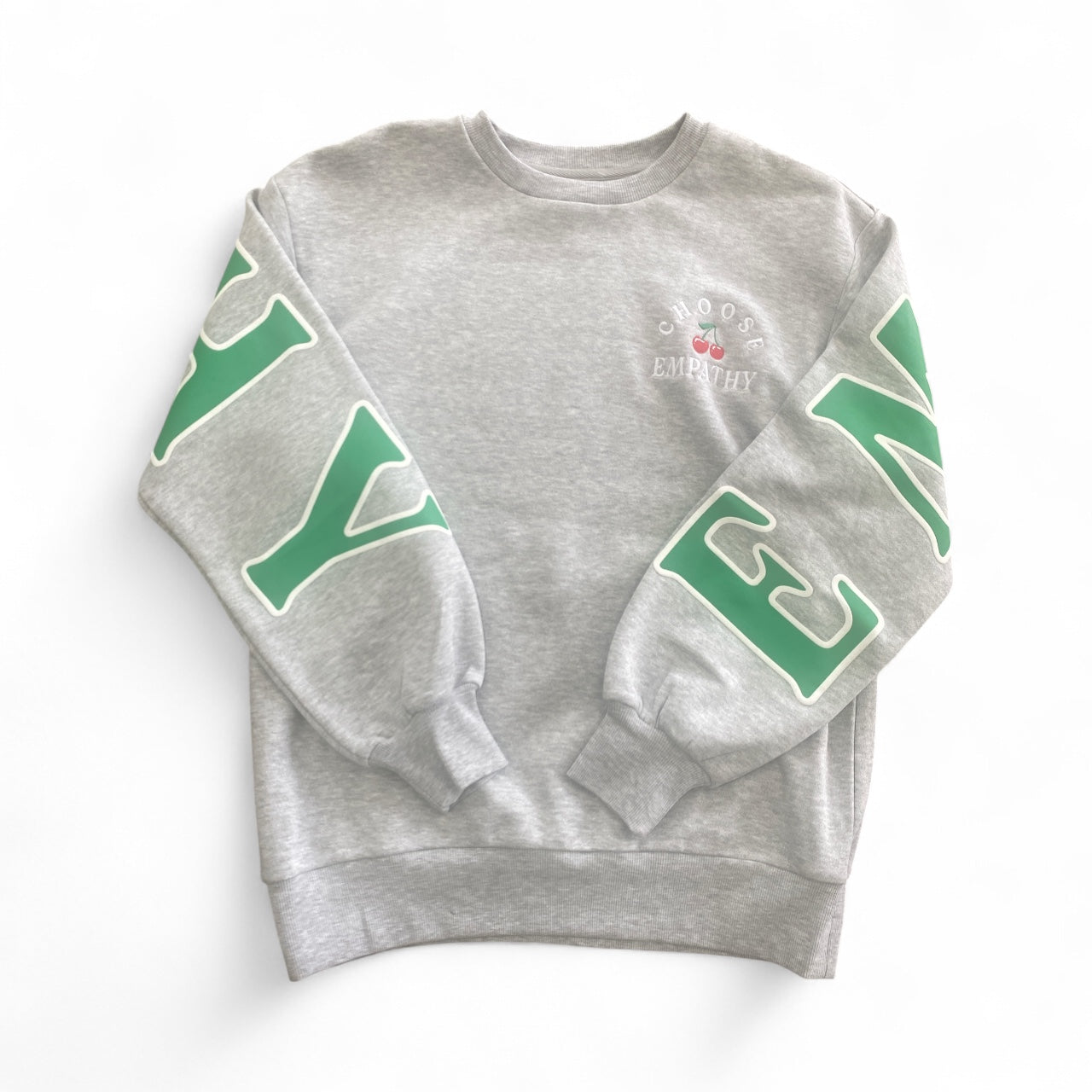 Choose Empathy Graphic Sweatshirt - Positive Cherry Embroidery Pullover