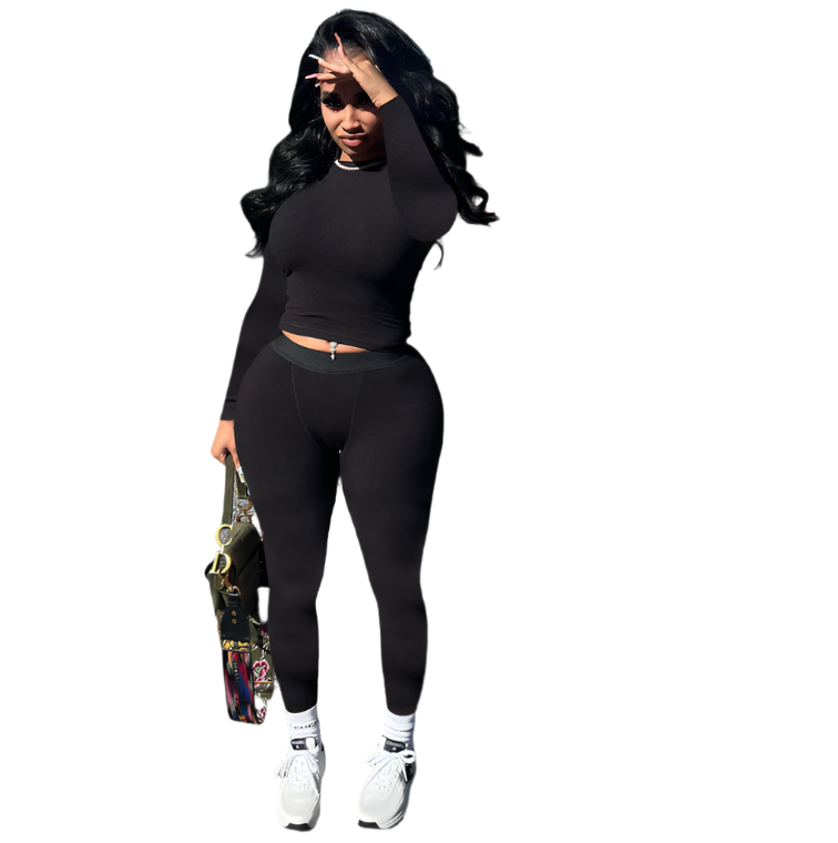 Bodycon Ribbed Long Sleeve 2 Piece Set