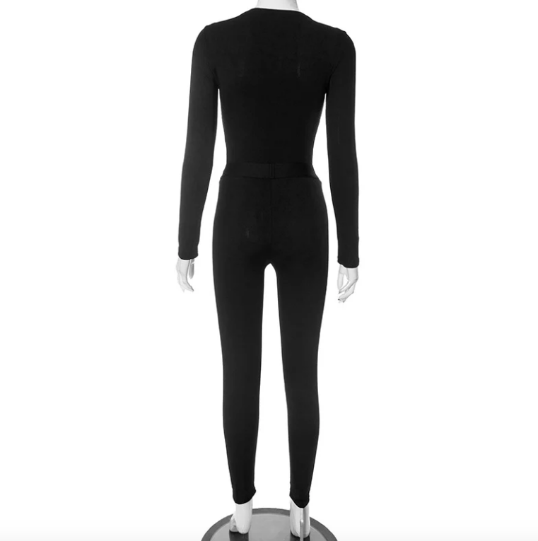 Bodycon Ribbed Long Sleeve 2 Piece Set