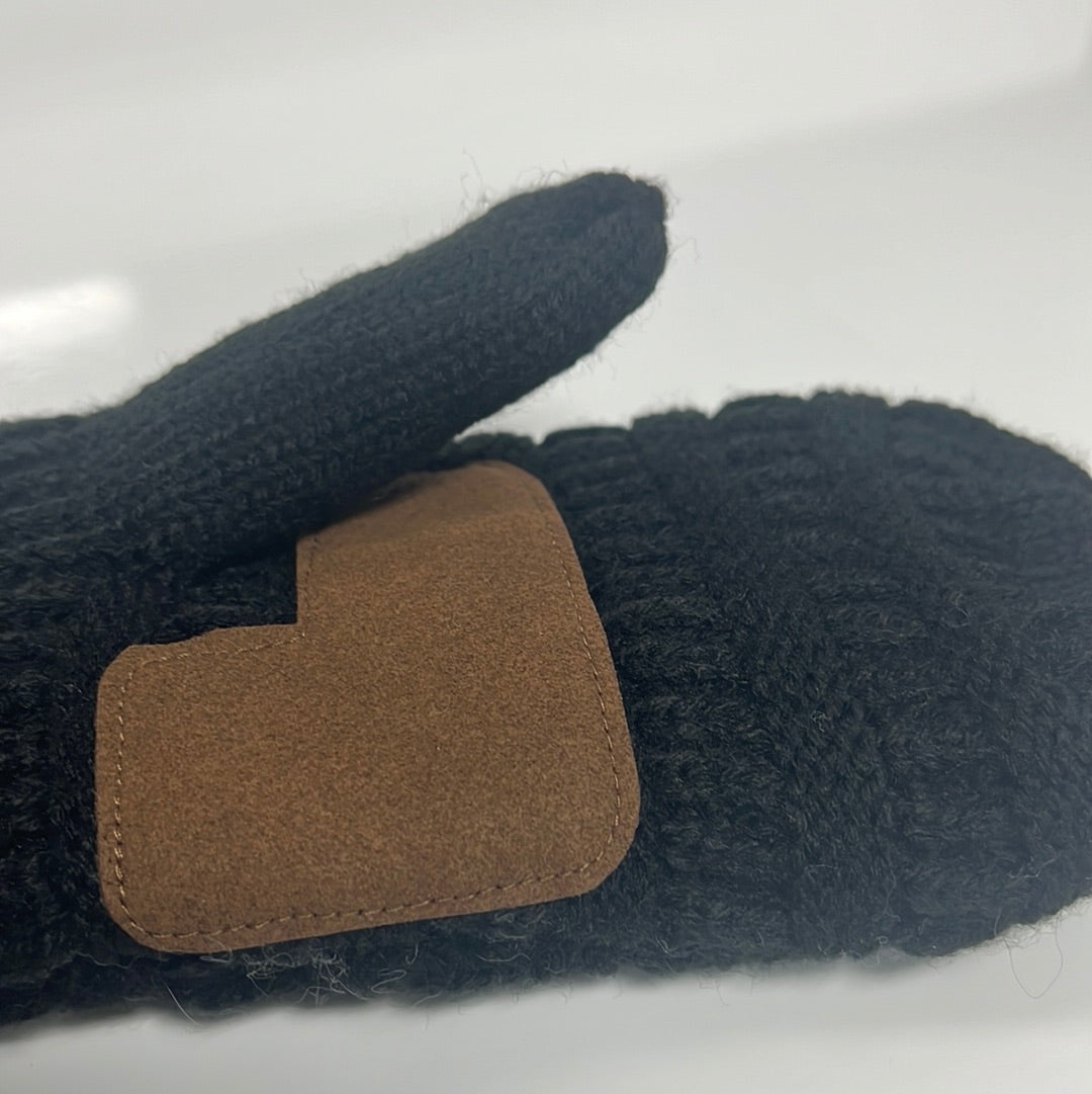 C.C. Cable Knit Fuzzy Lined Mittens - Closet Space