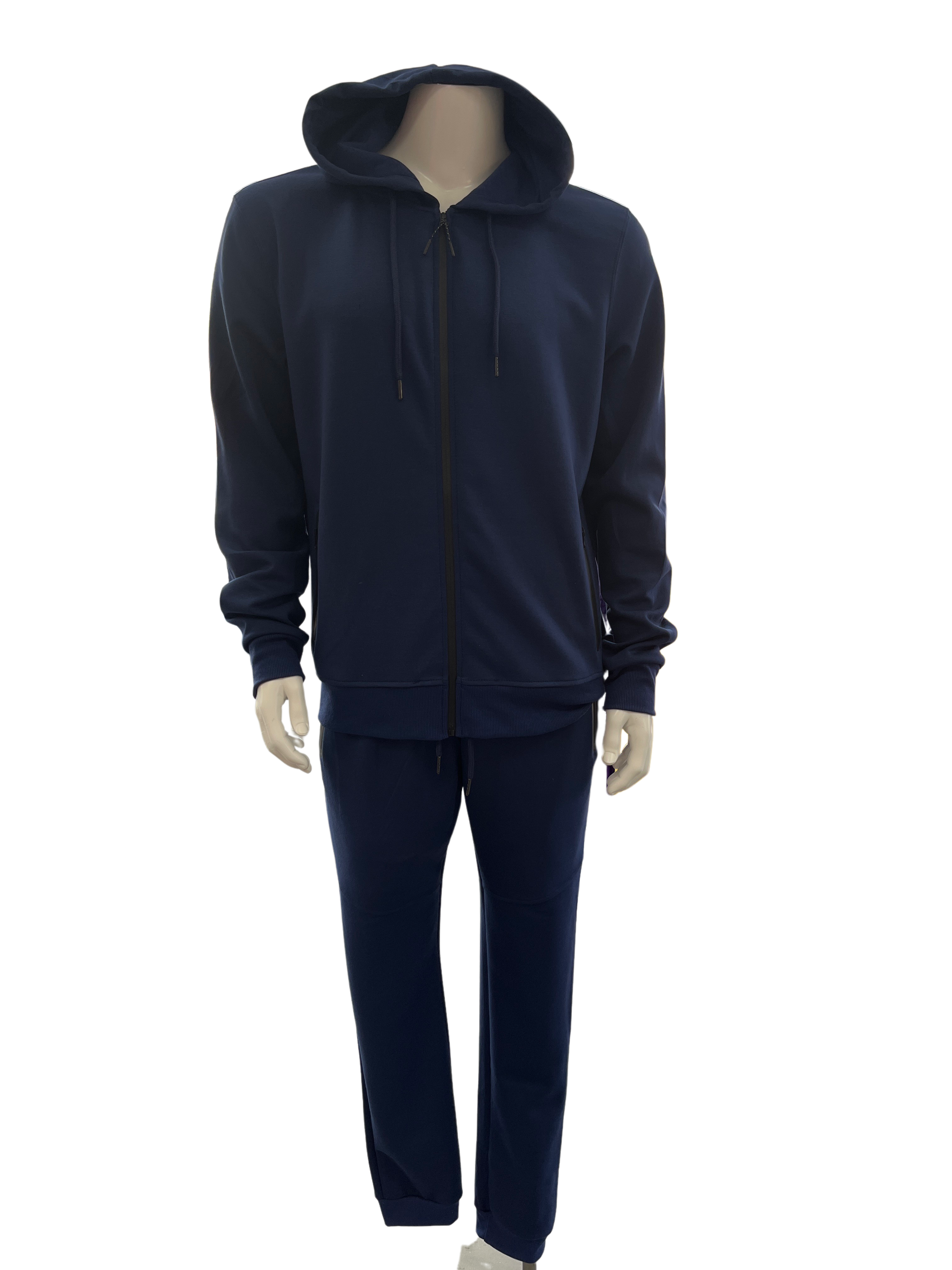 Kangaroo Pocket Zippered Jogger Set - Closet Space