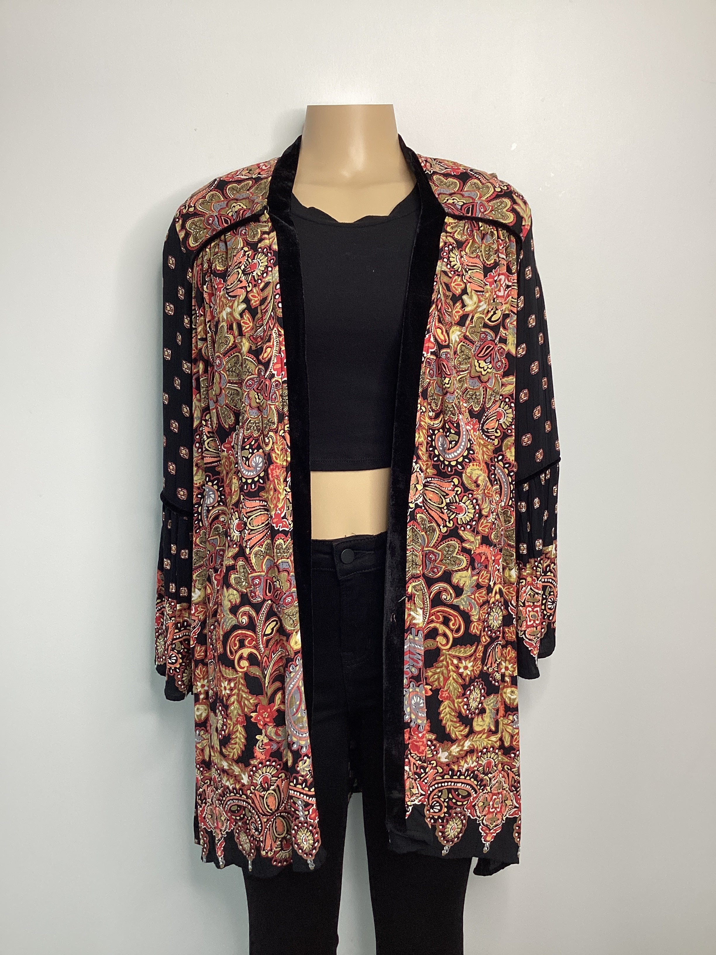 Boho Paisley Hippie Print Kimono Cardigan - Closet Space