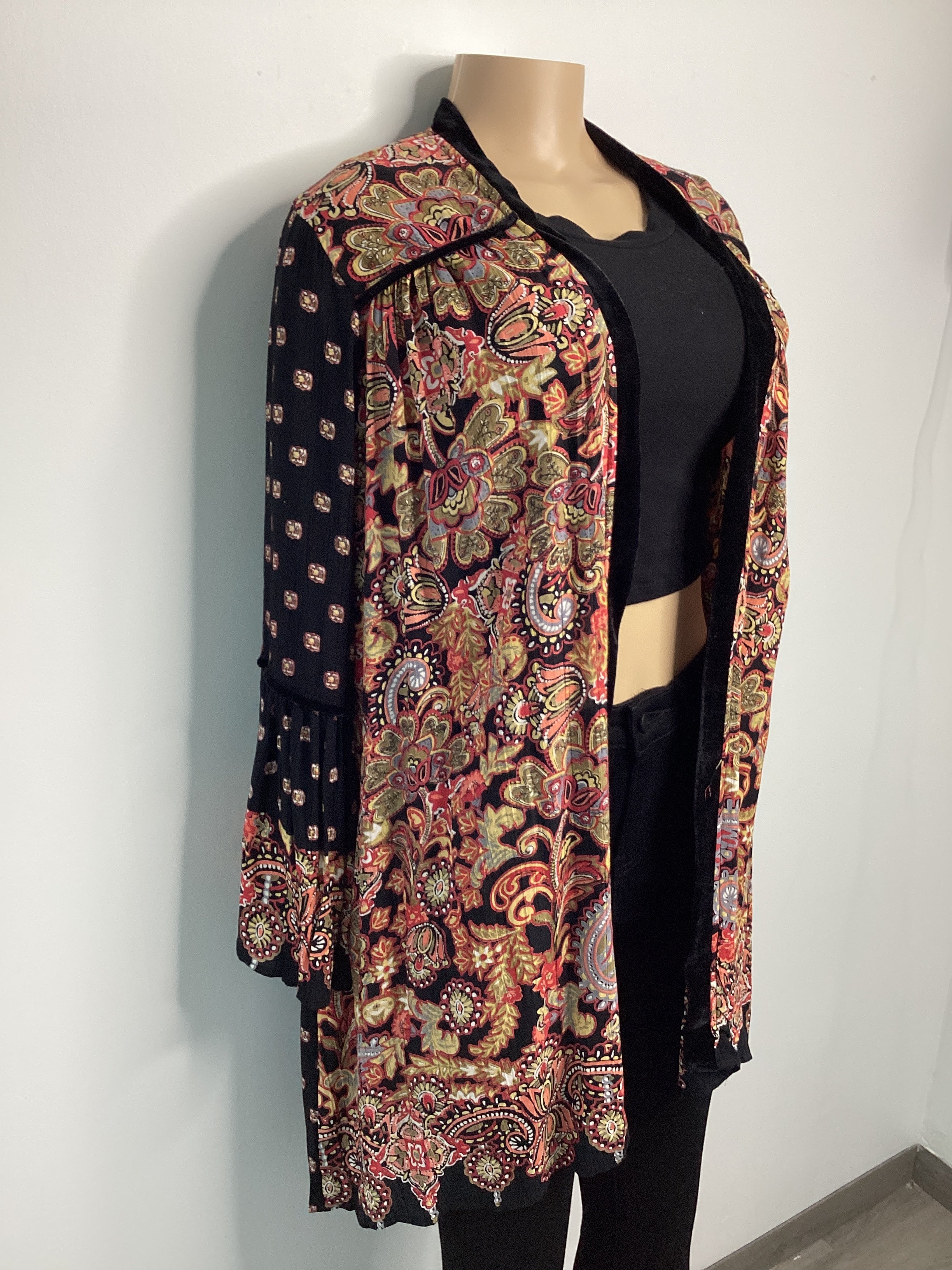 Boho Paisley Hippie Print Kimono Cardigan - Closet Space