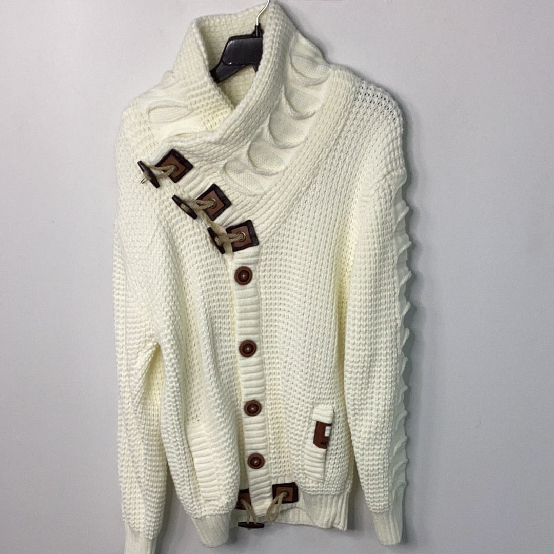 Cable Knit Cowl Neck Toggle Sweater - Closet Space