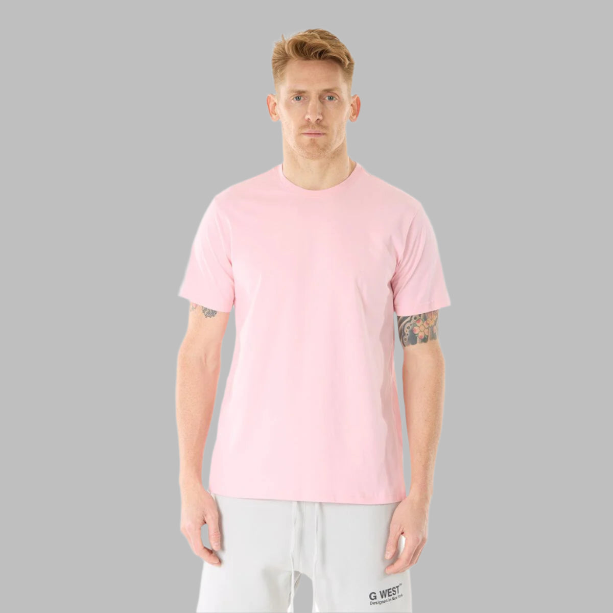 Mens Solid Crew Neck Tee