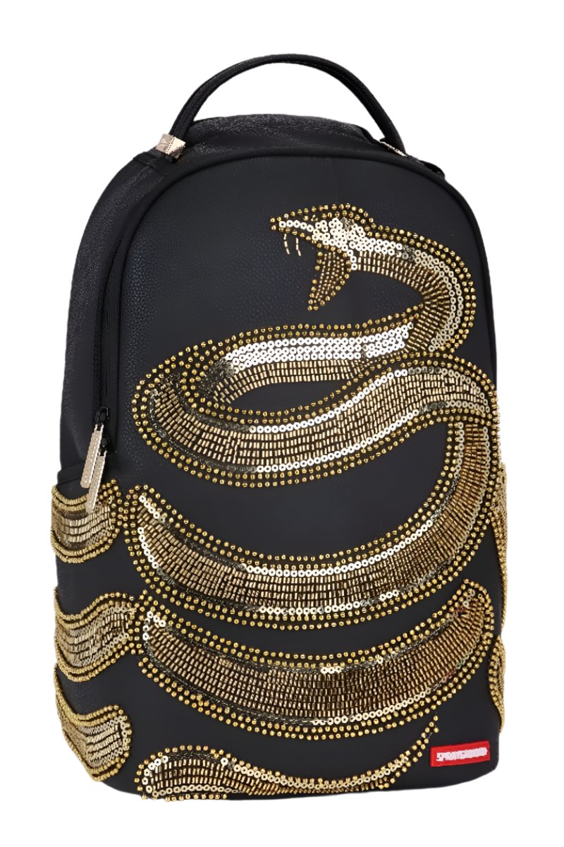 SPRAYGROUND - Gold Sequin Snake DLXSV Backpack