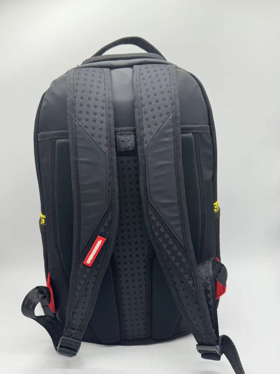 SPRAYGROUND - Shark Central Yellow Tape DLX Satin Backpack