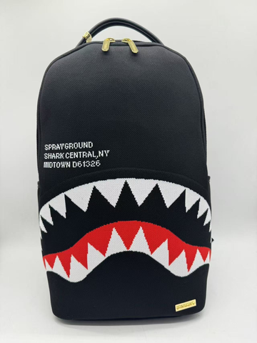 SPRAYGROUND - Shark Central Knit Black DLX-Knit Backpack