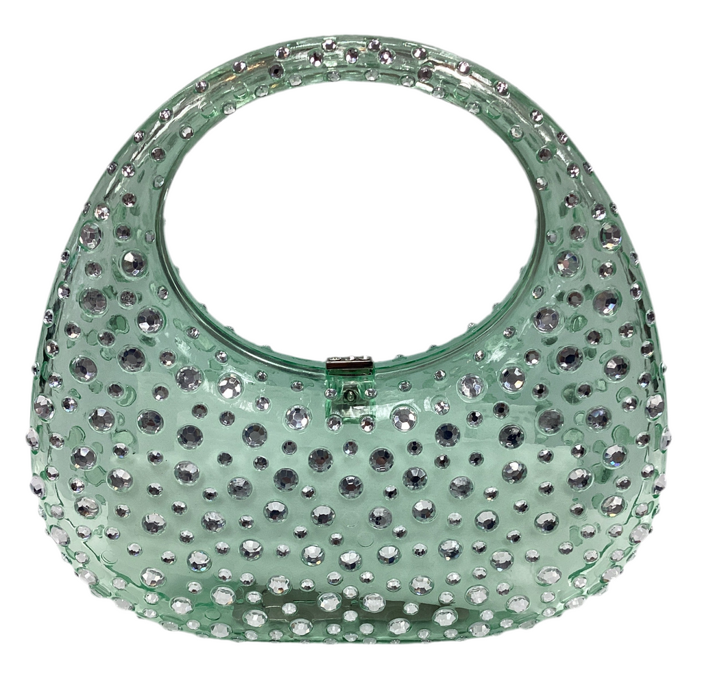 Acrylic Rhinestone Clear Clutch