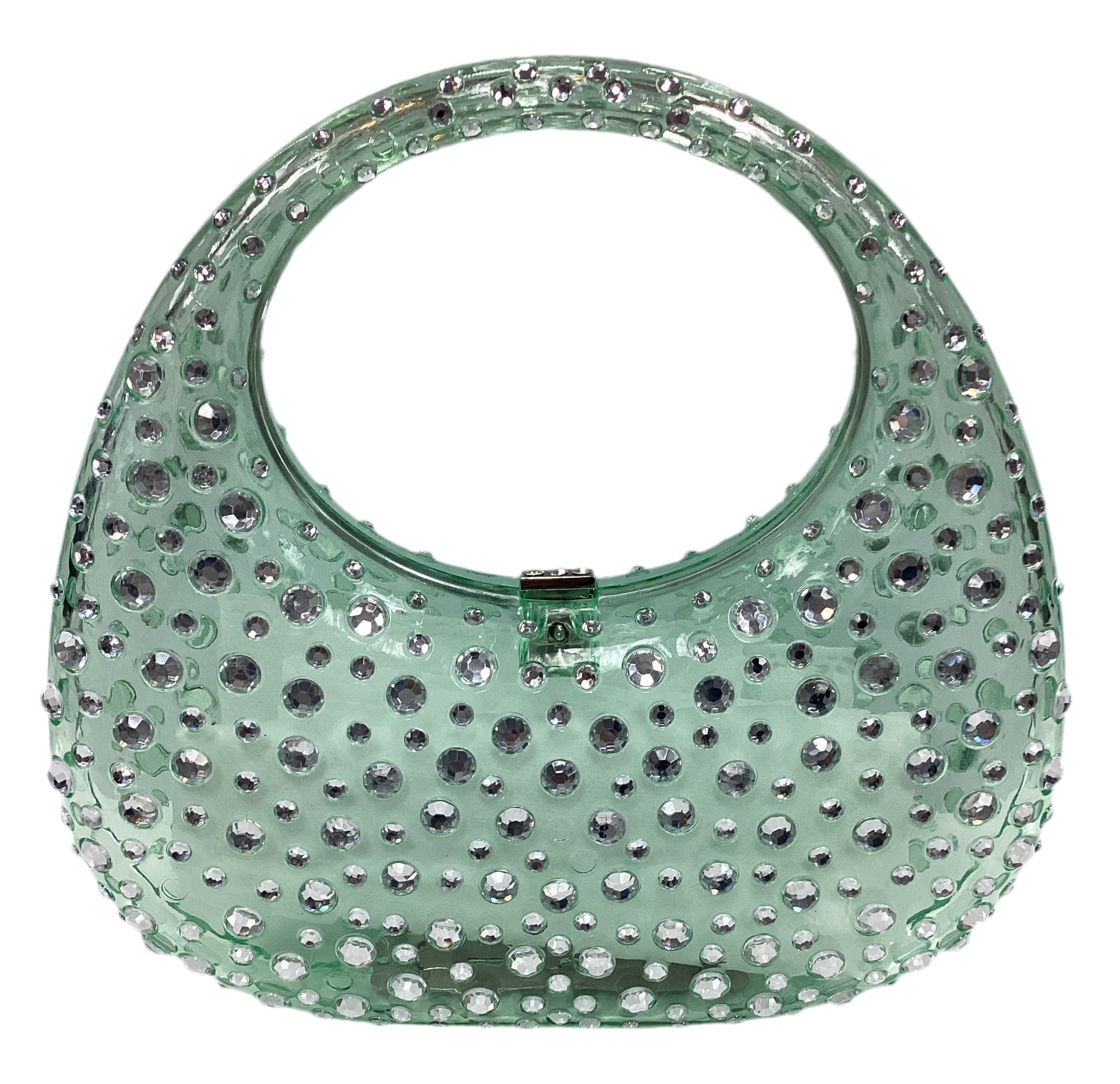 Acrylic Rhinestone Clear Clutch