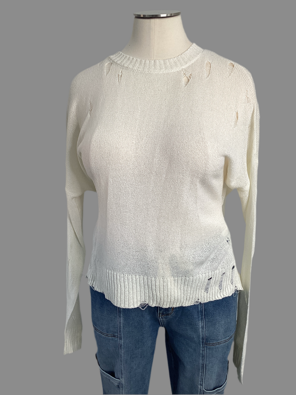 Distressed Oversized Light Weight Sweater