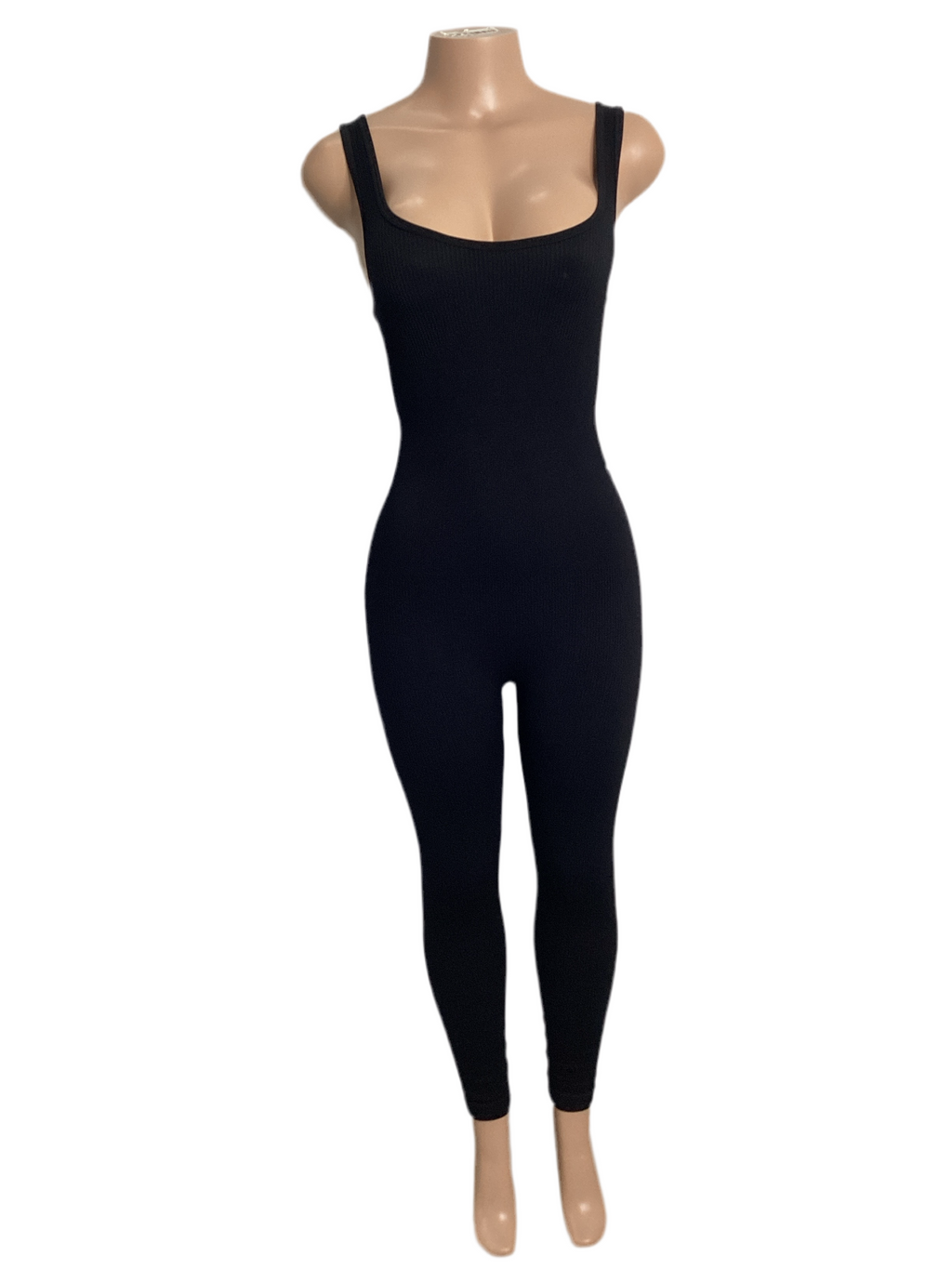 Solid Seamless Ribbed Fitted Jumpsuit