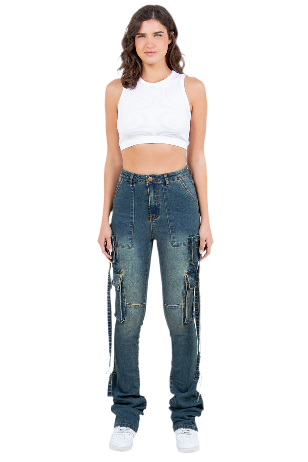 CURVY - Multi Pocket Stacked Jeans