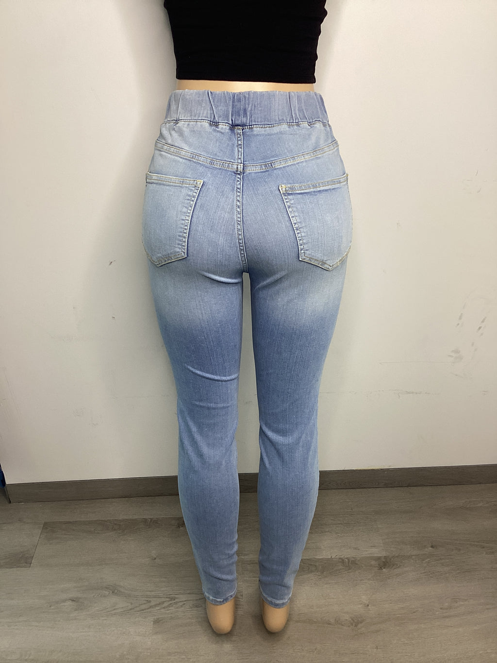 High Waisted Banded Skinny Jeans - Closet Space