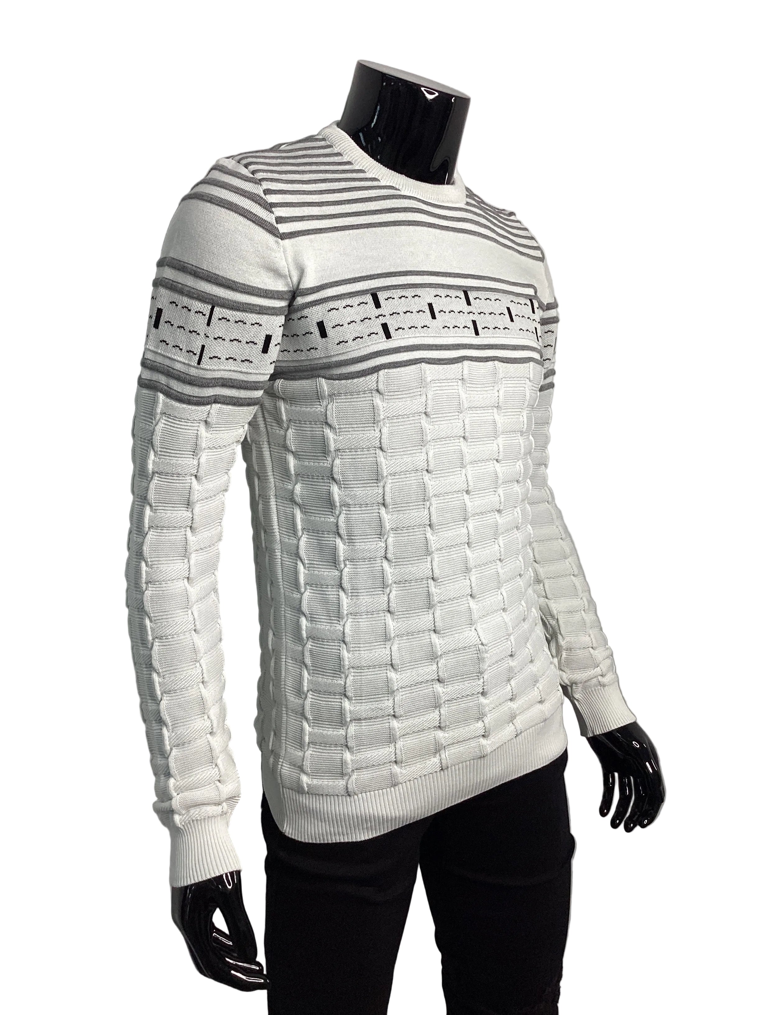 Patterned Color Block Crewneck - Closet Space