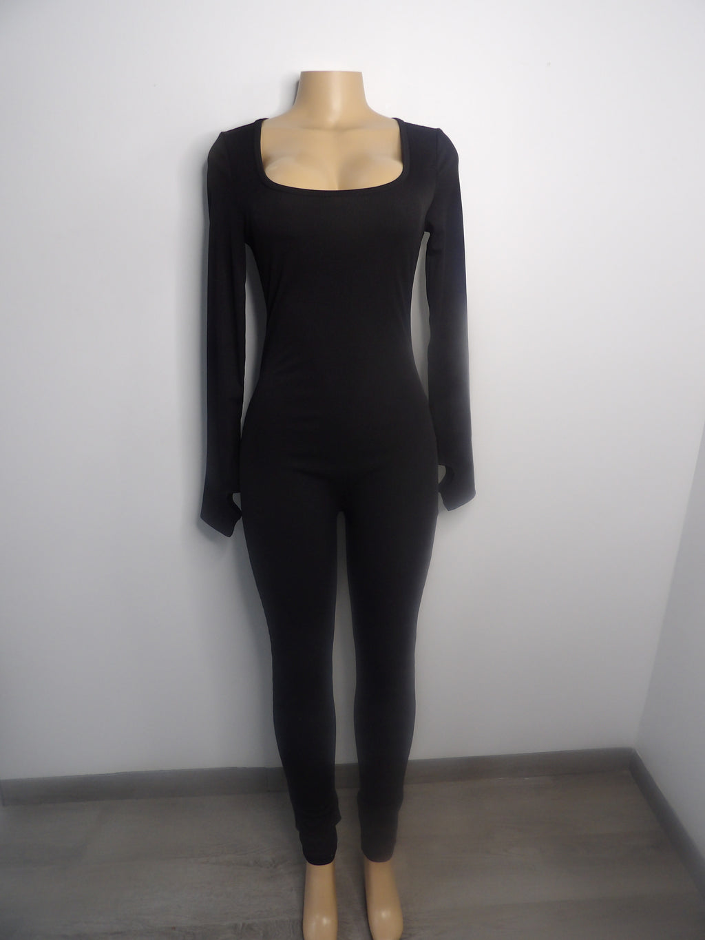 Long Sleeve Solid Jumpsuit - Closet Space