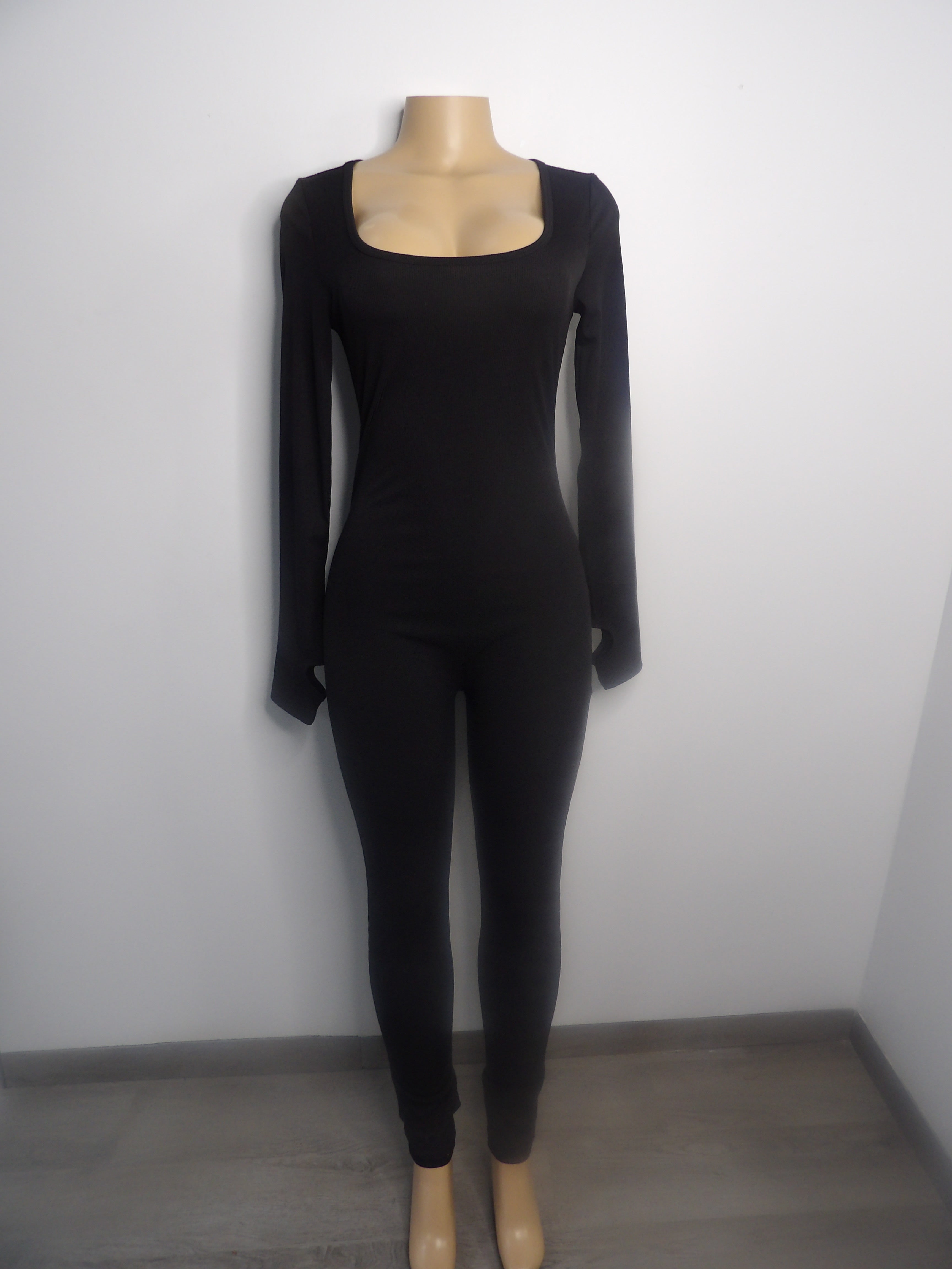 Long Sleeve Solid Jumpsuit - Closet Space
