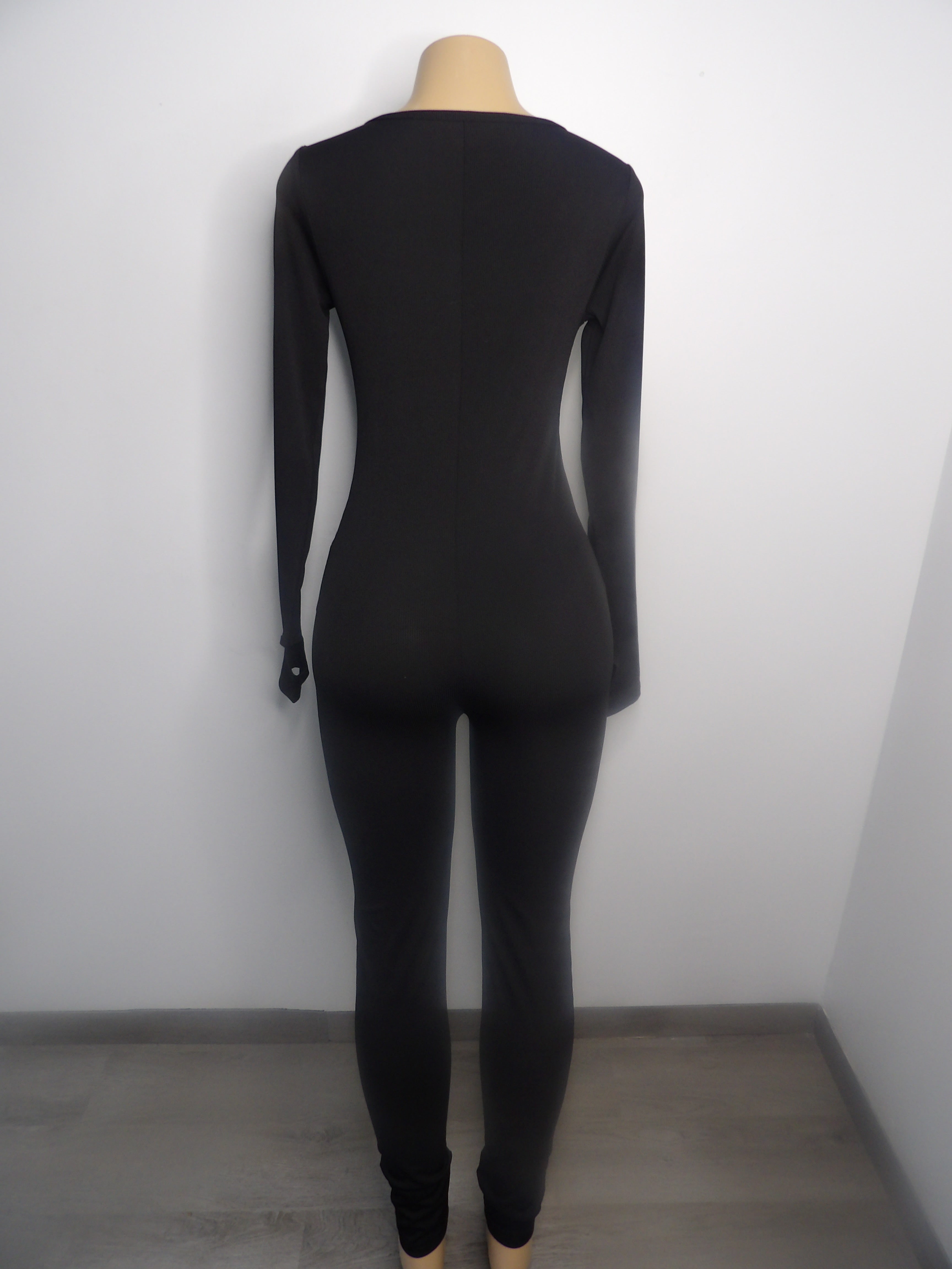 Long Sleeve Solid Jumpsuit - Closet Space