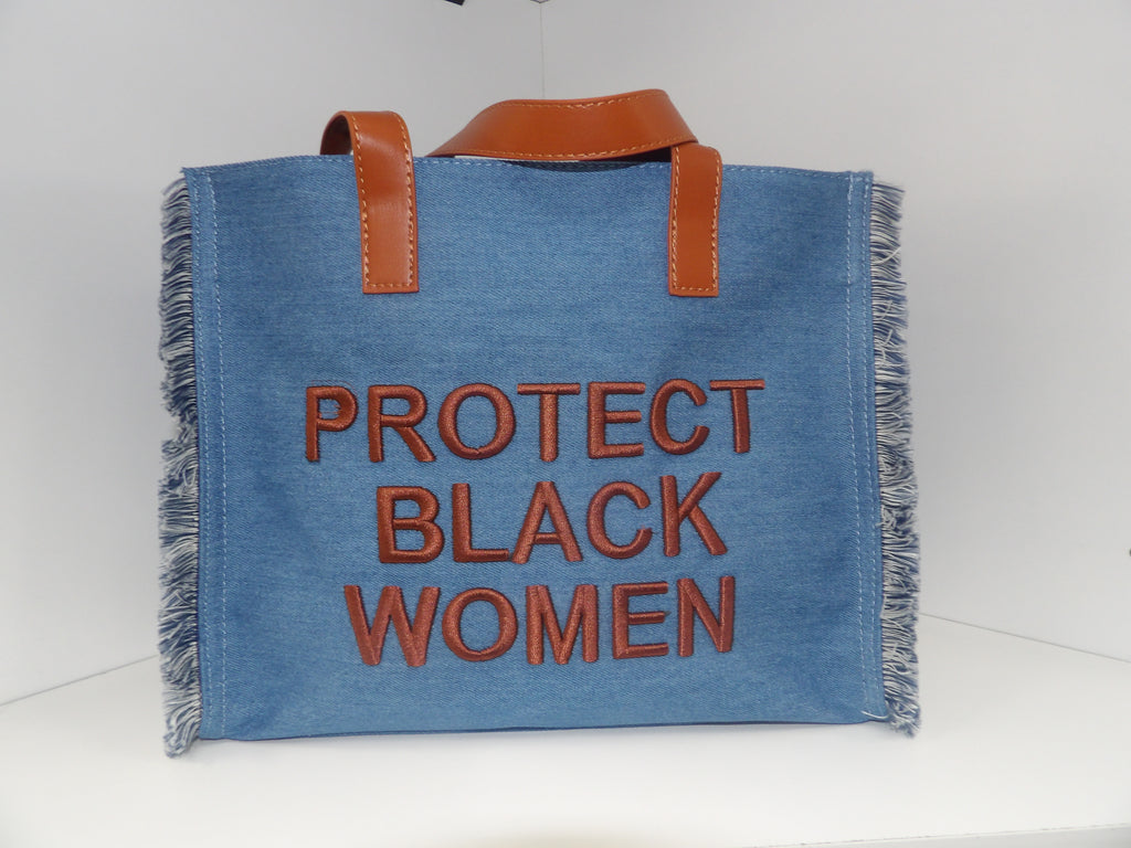 Protect Black Women Denim Tote Bag - Closet Space