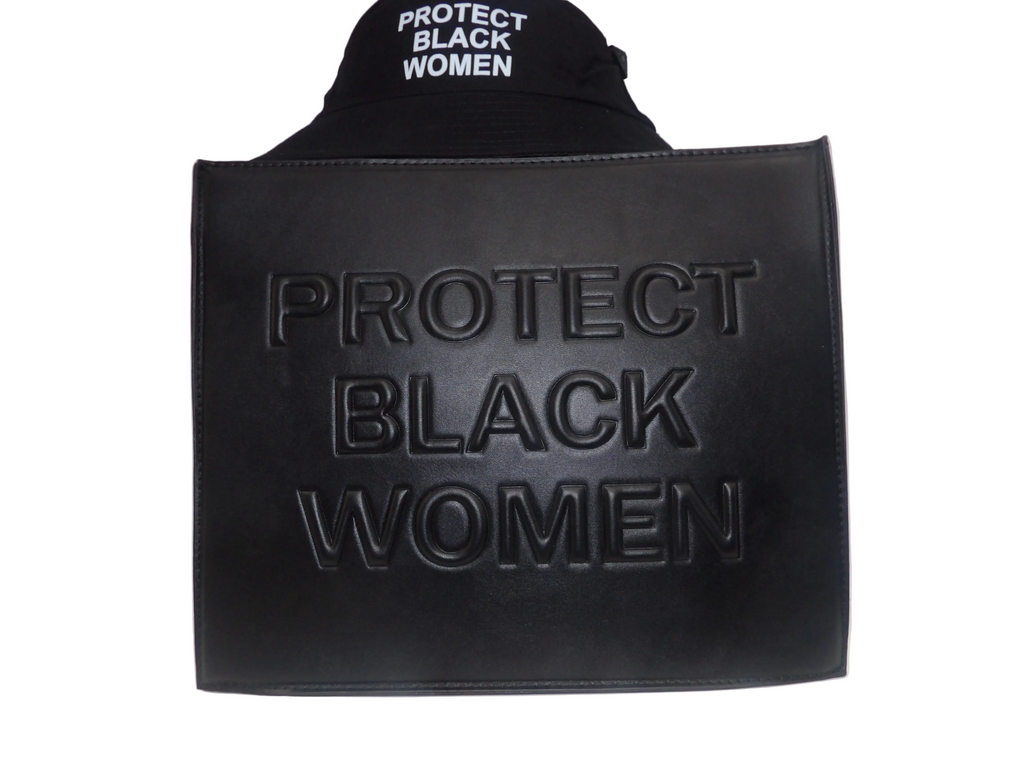 Protect Black Women Tote Bag With Bucket Hat
