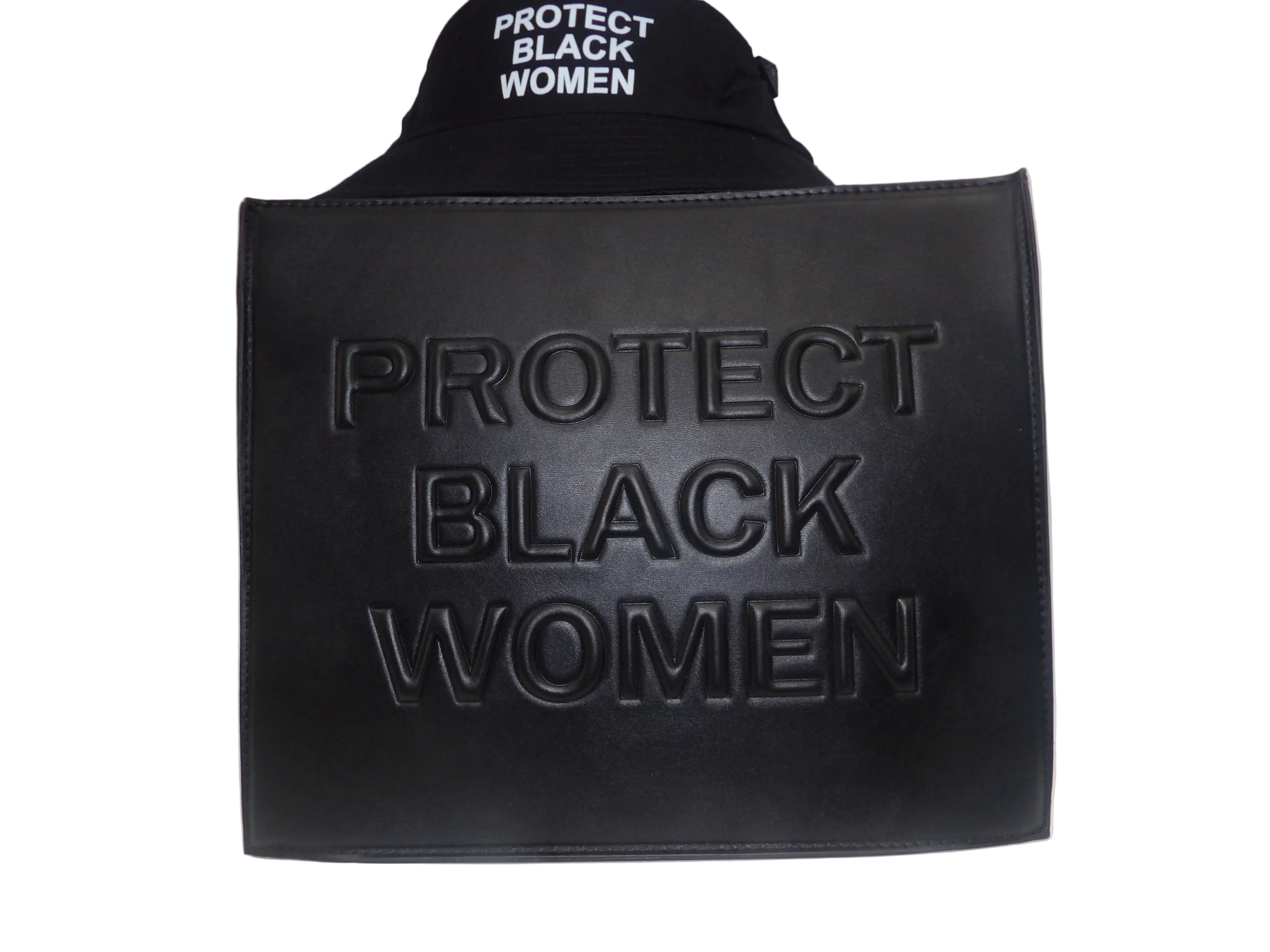 Protect Black Women Tote Bag With Bucket Hat