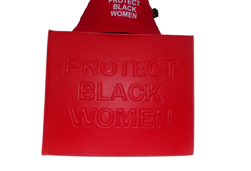 Protect Black Women Tote Bag With Bucket Hat