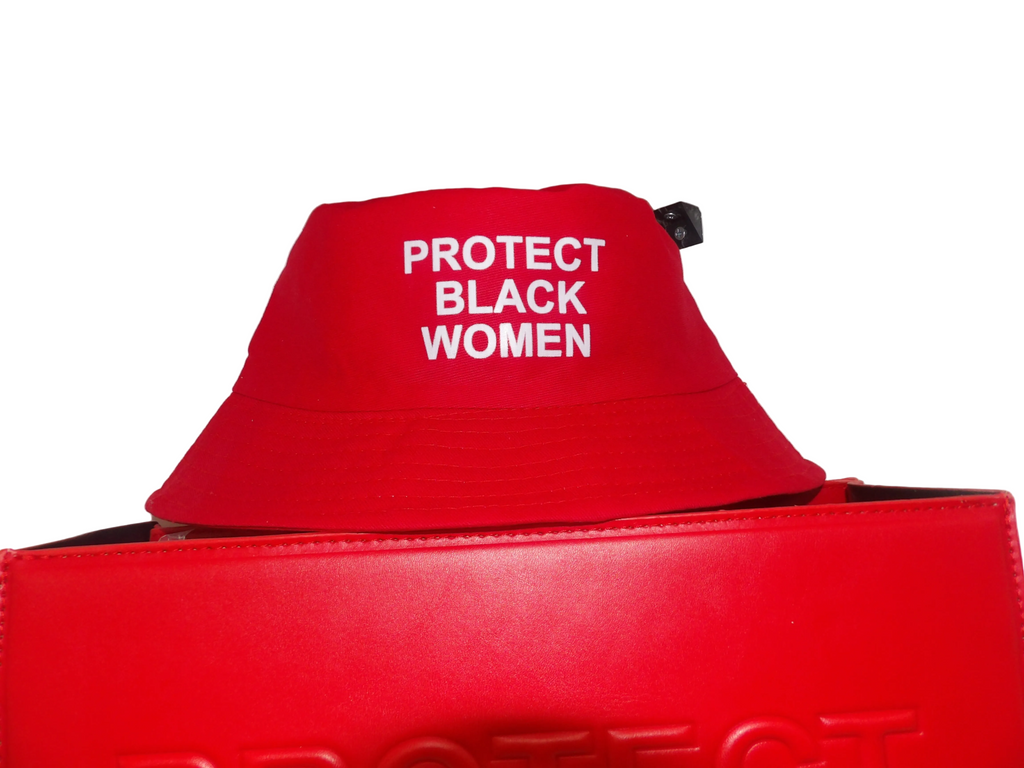 Protect Black Women Tote Bag With Bucket Hat