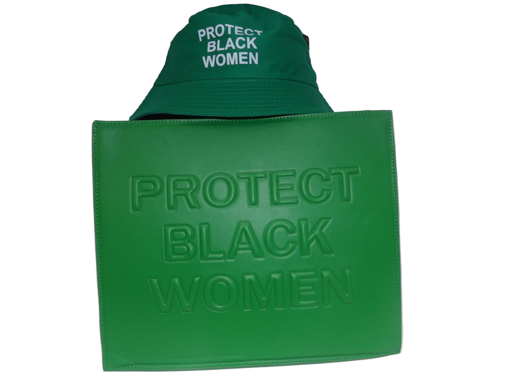 Protect Black Women Tote Bag With Bucket Hat