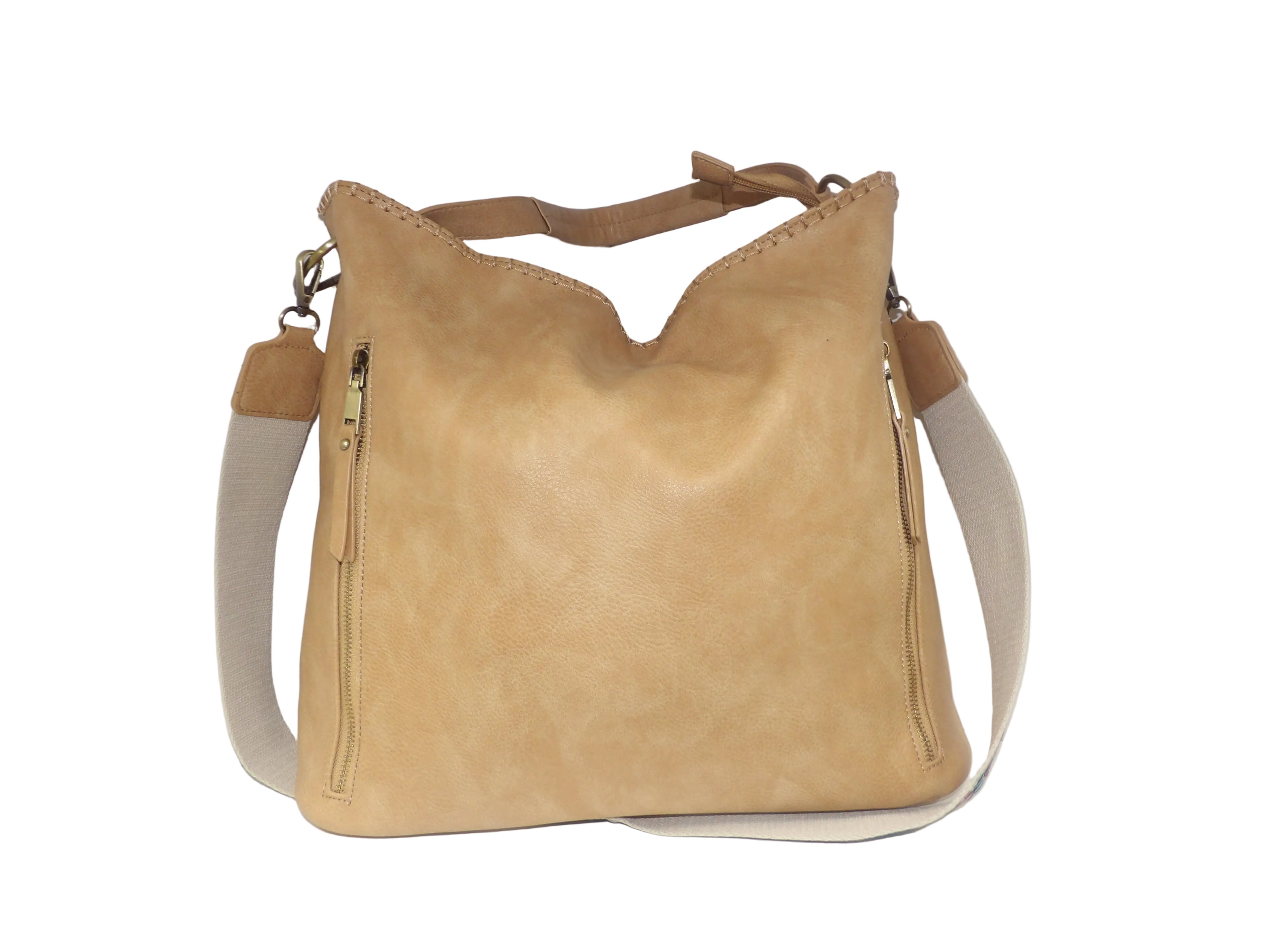 Zipper Detail Crossbody Bag With Aztec Strap - Closet Space