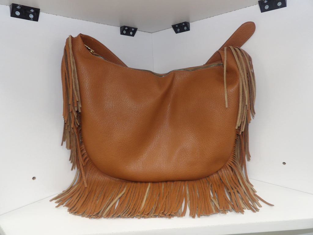 Vegan Leather Boho Fringe Handbag - Closet Space