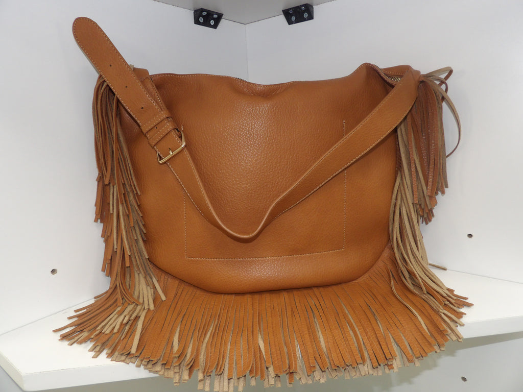 Vegan Leather Boho Fringe Handbag - Closet Space