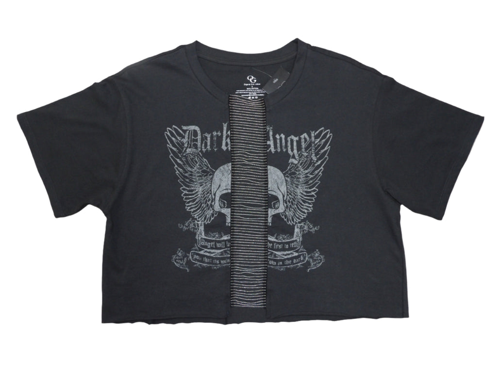 Dark Angel Skull Crop Top With Chains