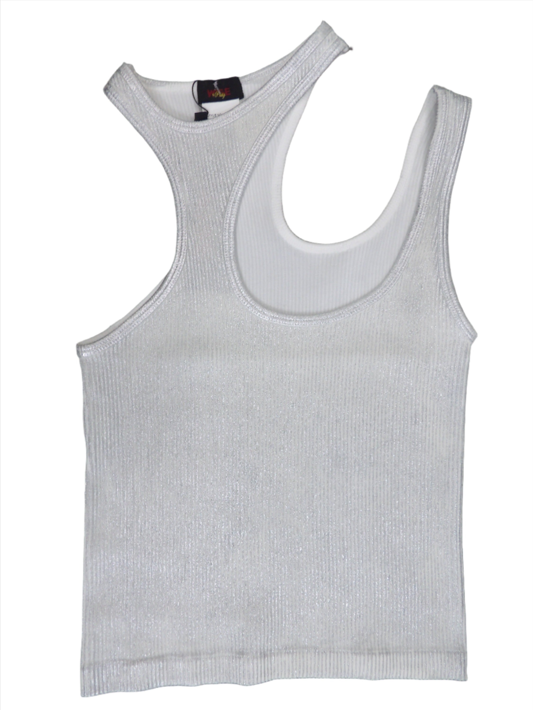 Fitted Metallic Tank Top