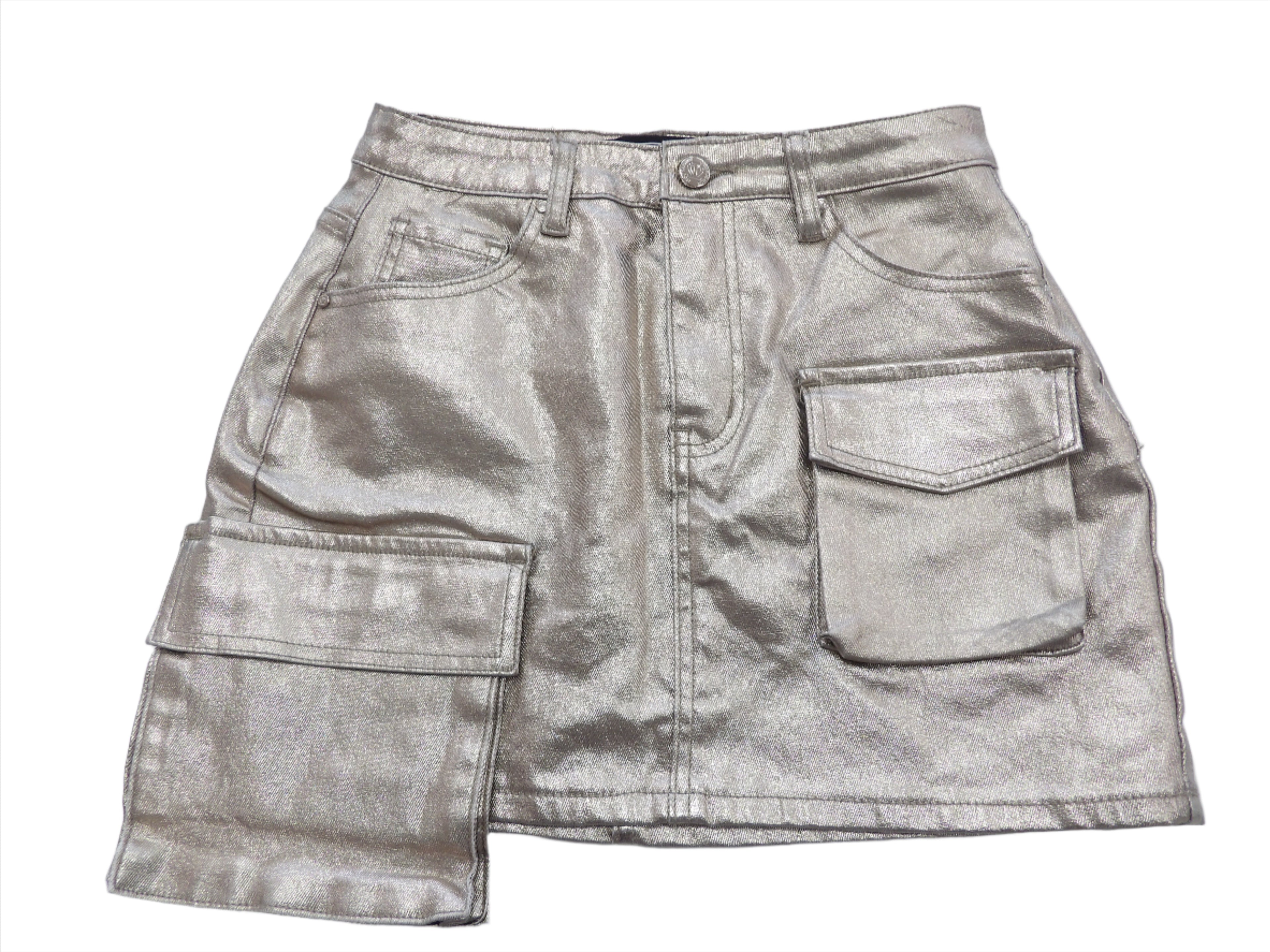 Metallic Short Cargo Skirt