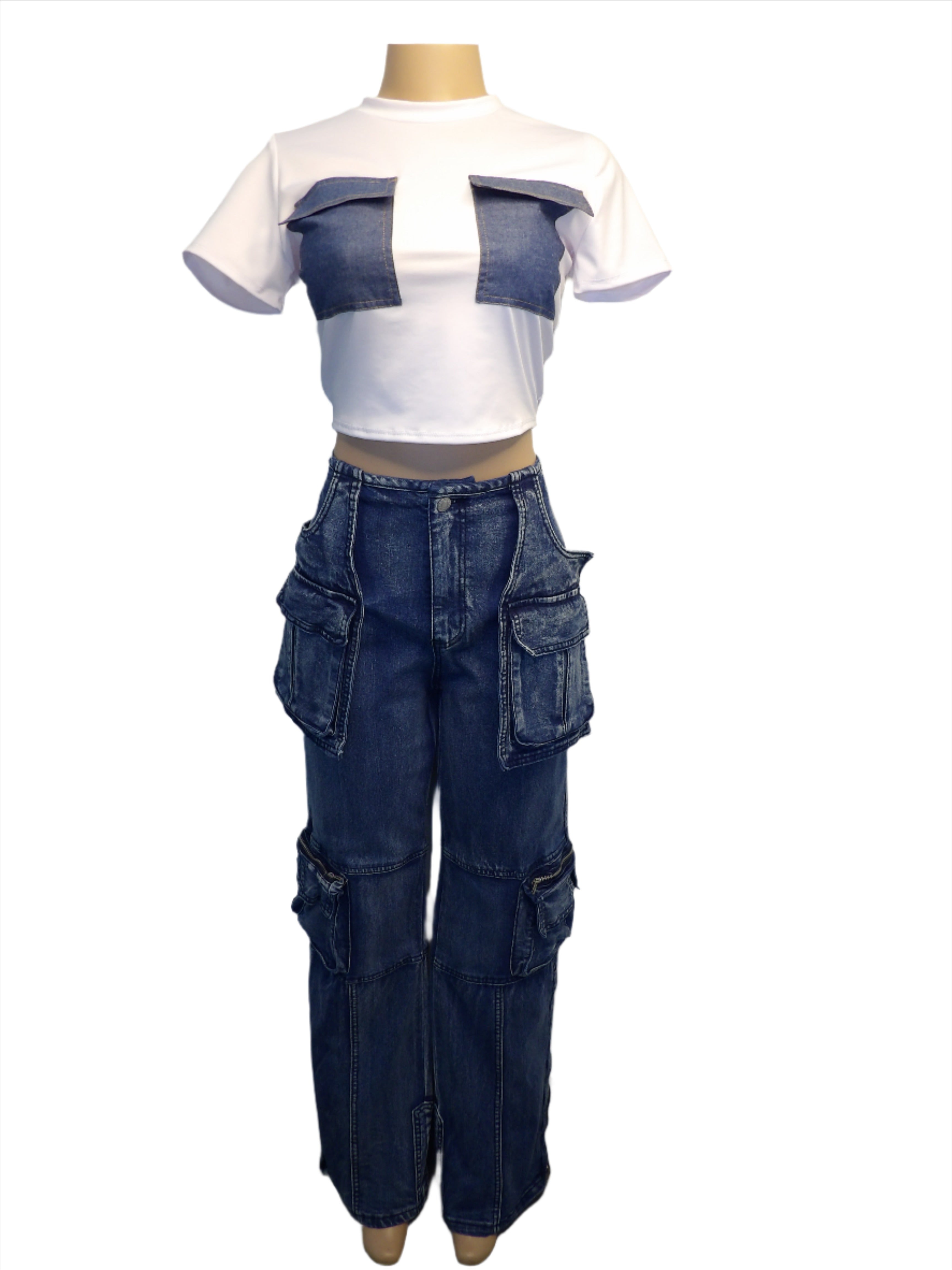 Trendy Cargo Denim Jeans