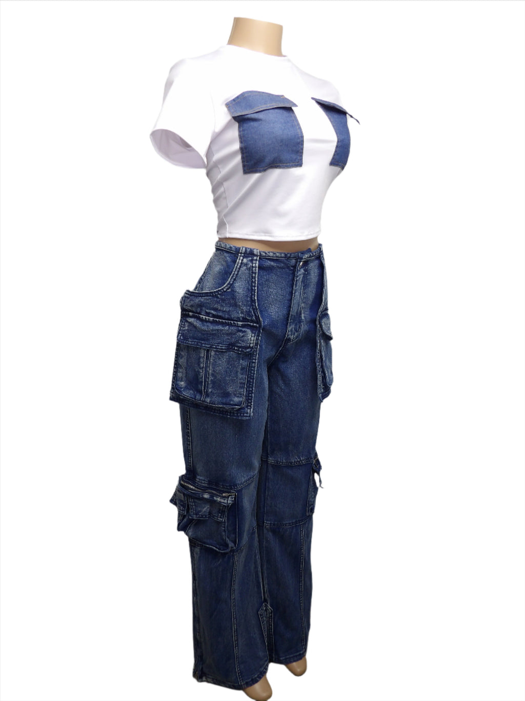 Trendy Cargo Denim Jeans