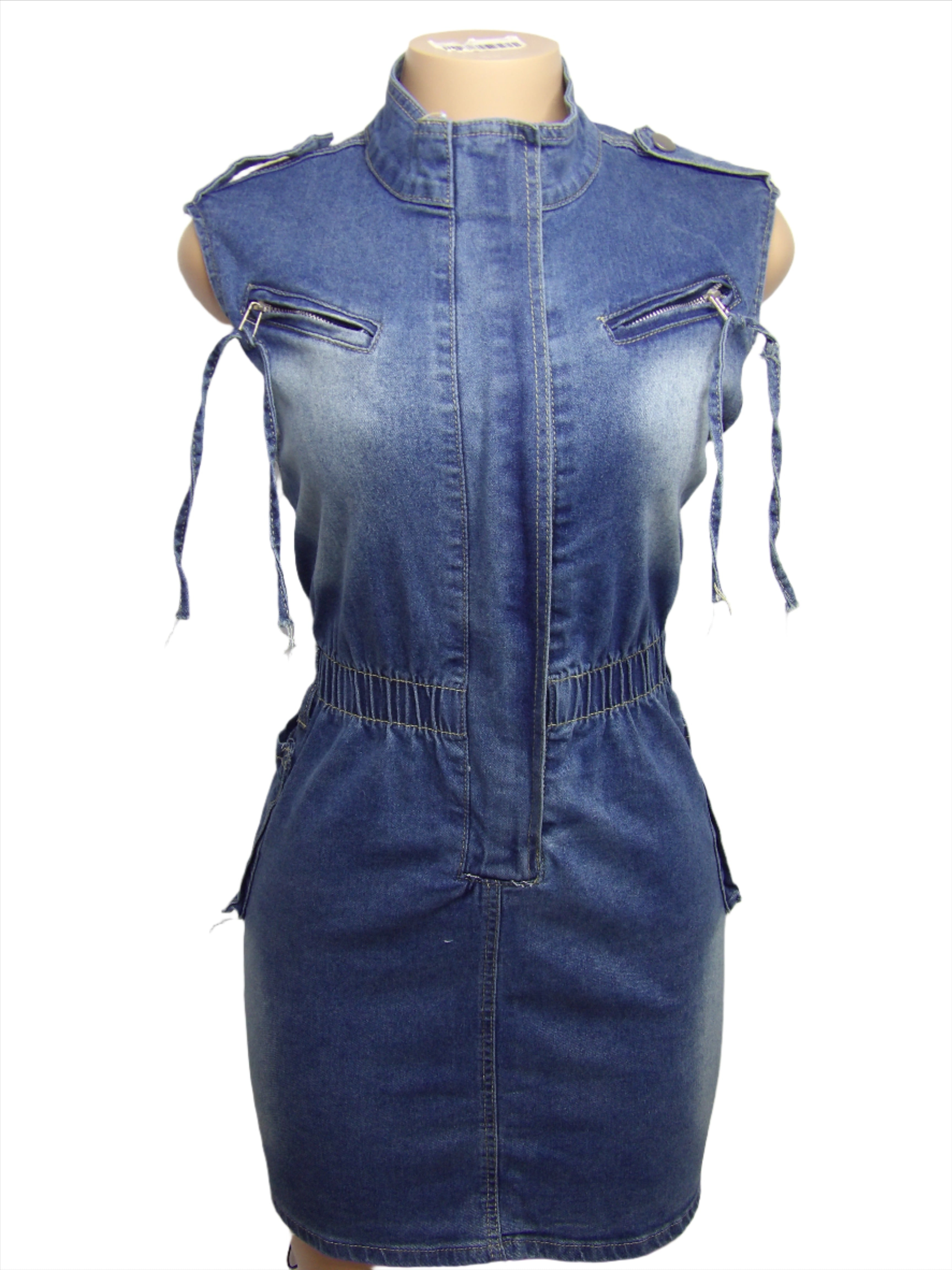 Denim Cargo Sleeveless Dress