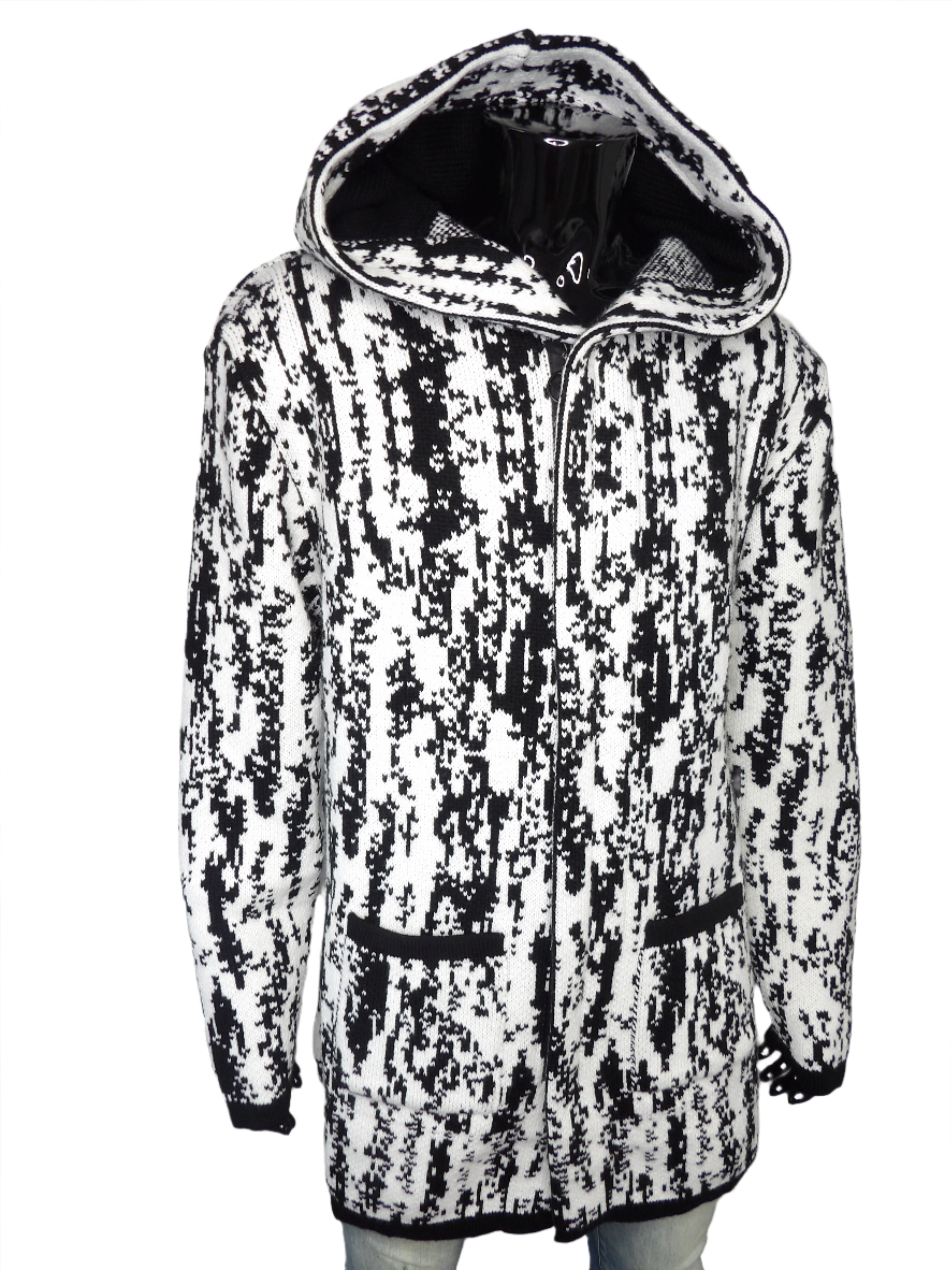 3/4 Length Zipper Front Hooded Don Sweater