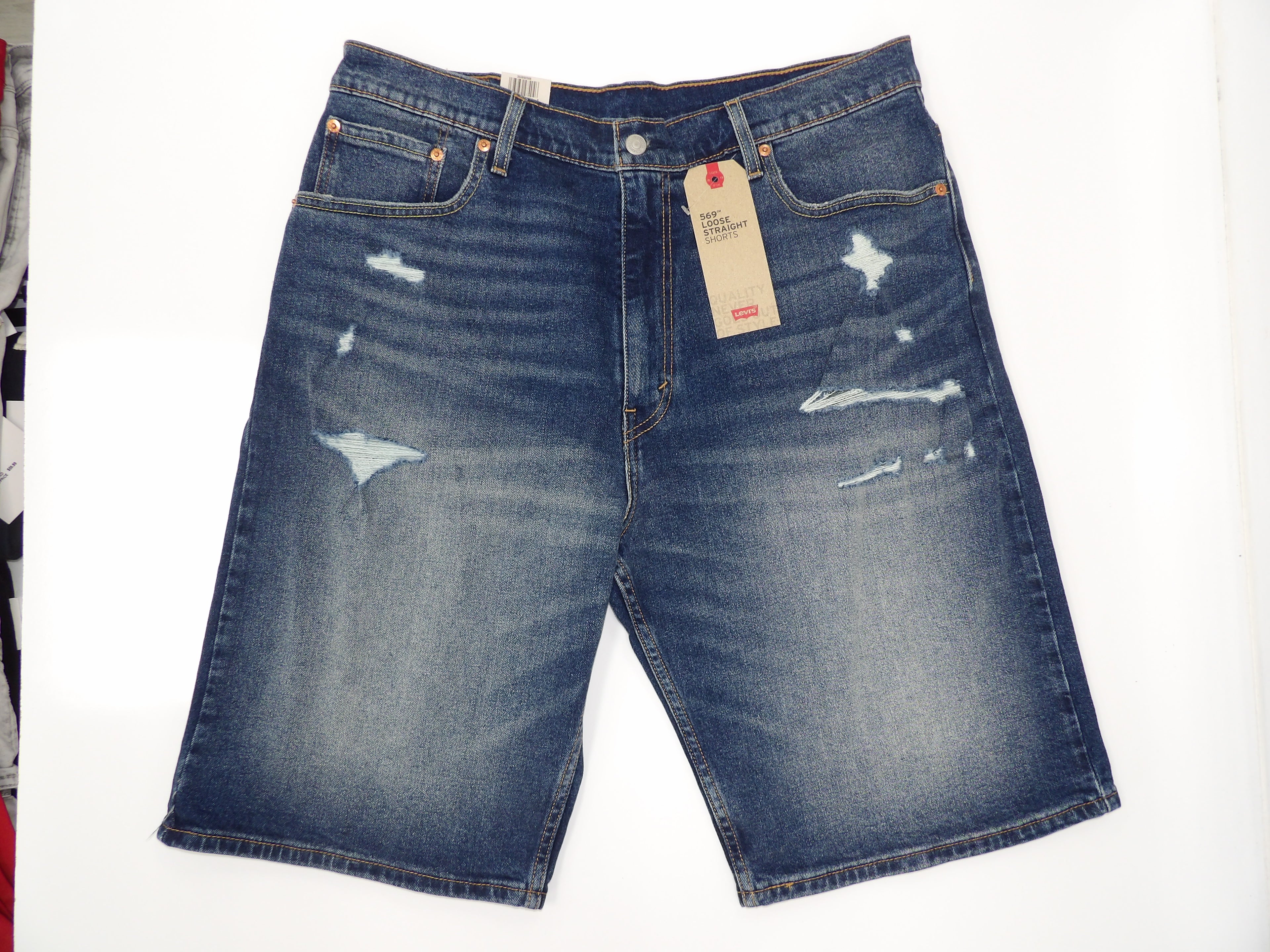 Levis 569 Distressed Denim Shorts