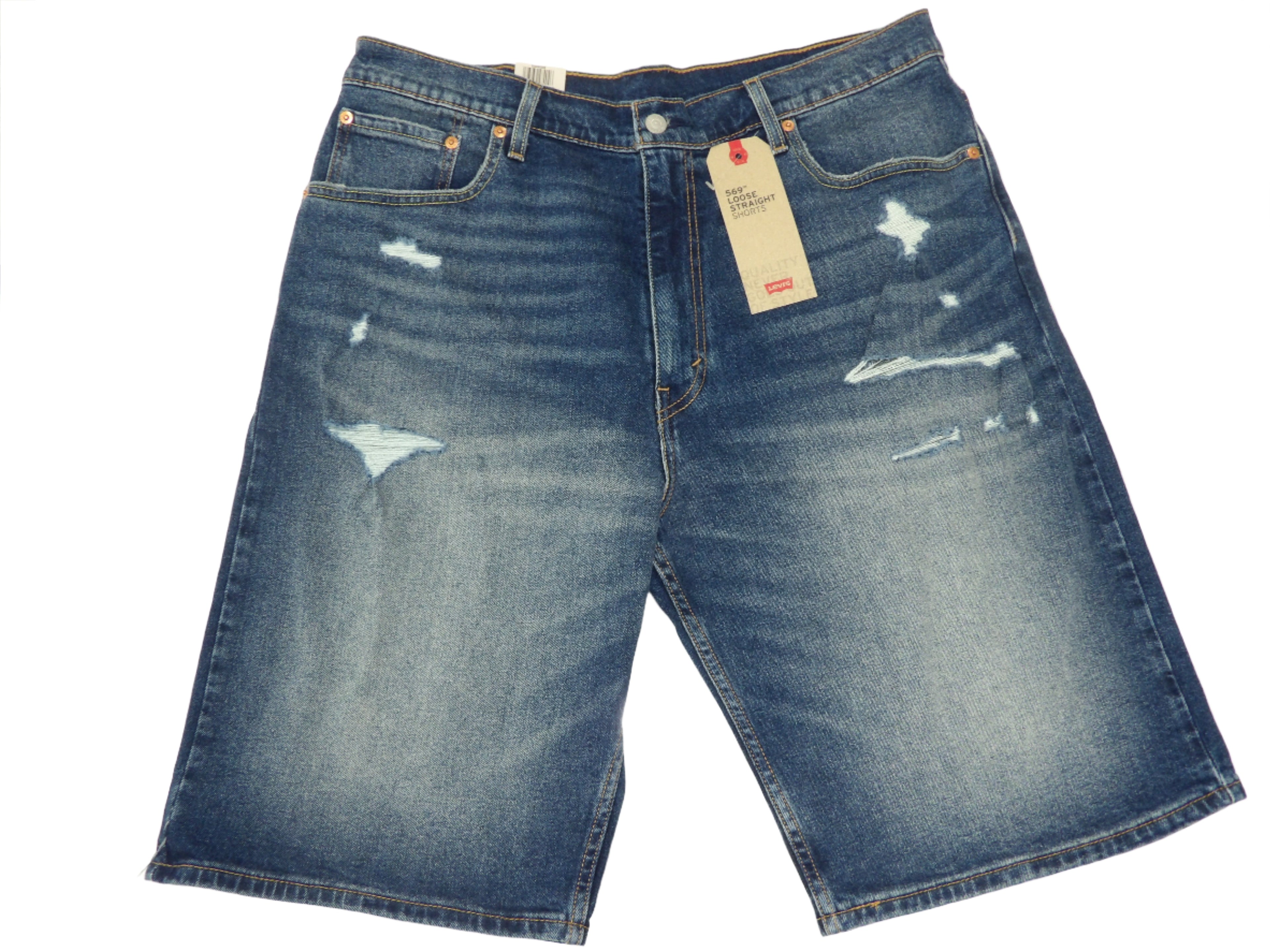 Levis 569 Distressed Denim Shorts
