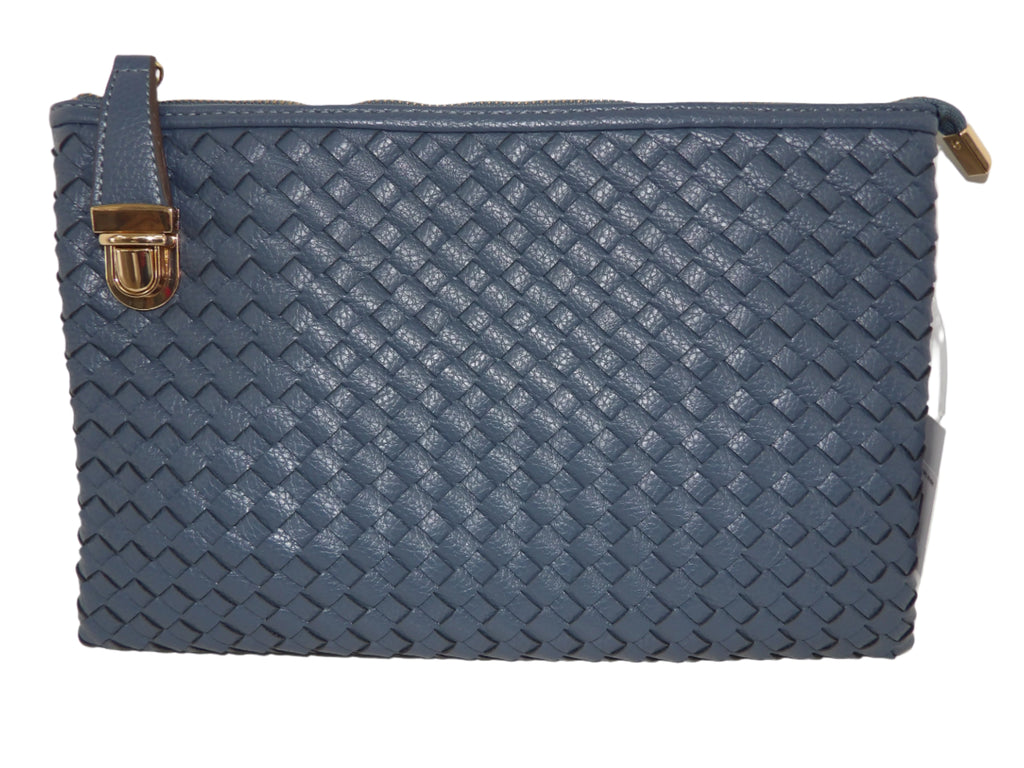 Leather Woven Crossbody With Wristlet